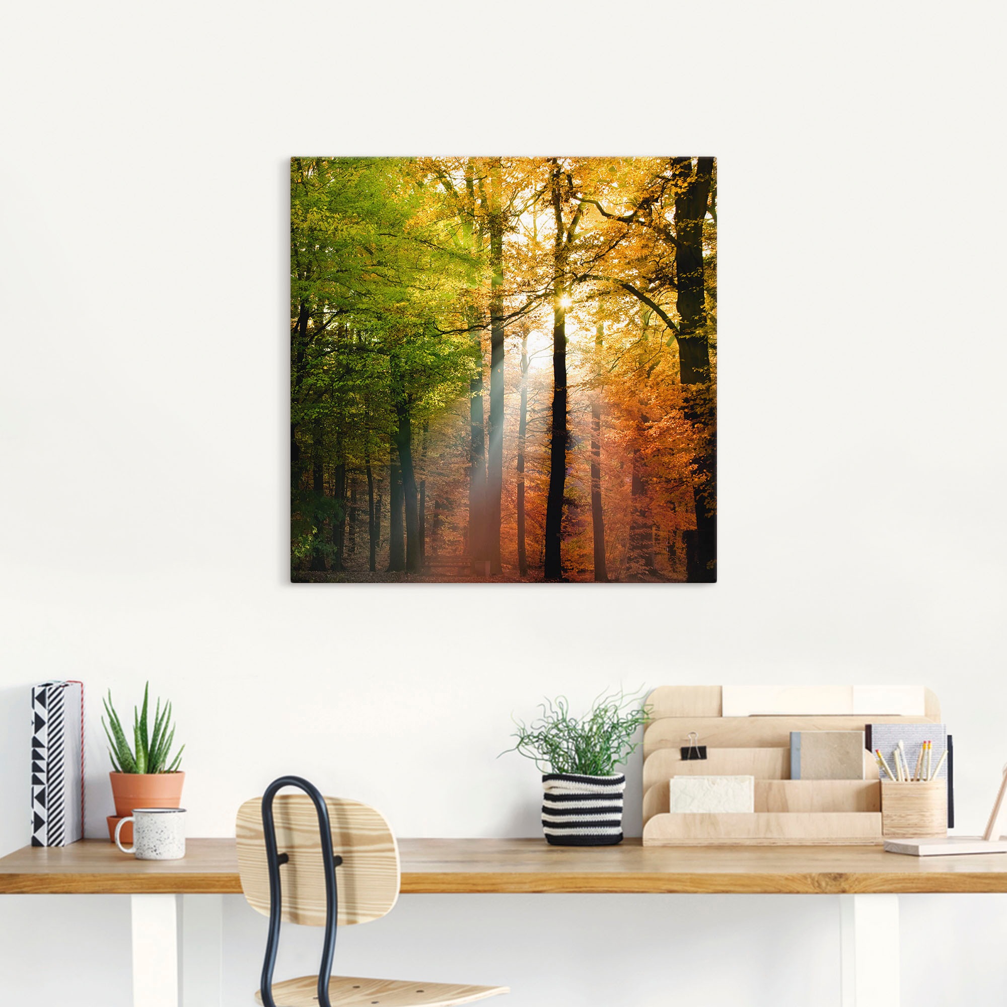 Artland Wandbild »Schöner Herbsttag 2«, Wald, (1 St.), als Alubild, Outdoor günstig online kaufen