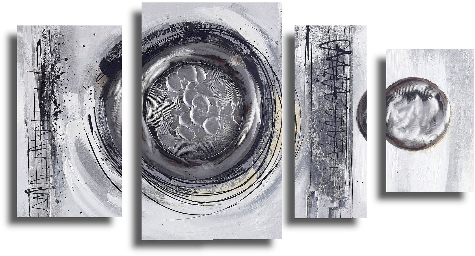 Bönninghoff Ölgemälde, Abstrakt-Abstrakte-Kunst-Gemälde-Formen, (1 St.), jedes Bild ein Unikat