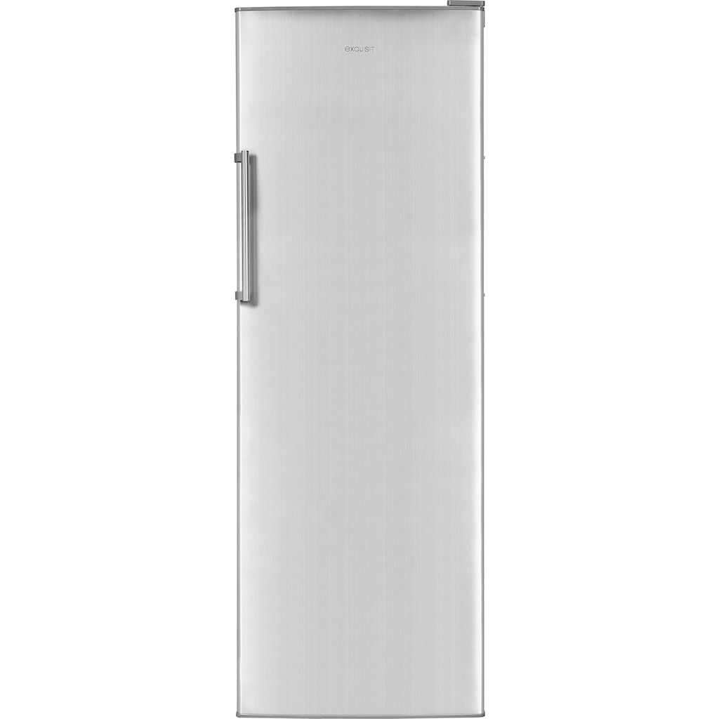 exquisit Kühlschrank »KS350-V-H-040E«, KS350-V-H-040E inoxlook, 173 cm hoch, 60 cm breit, 331 L Volumen