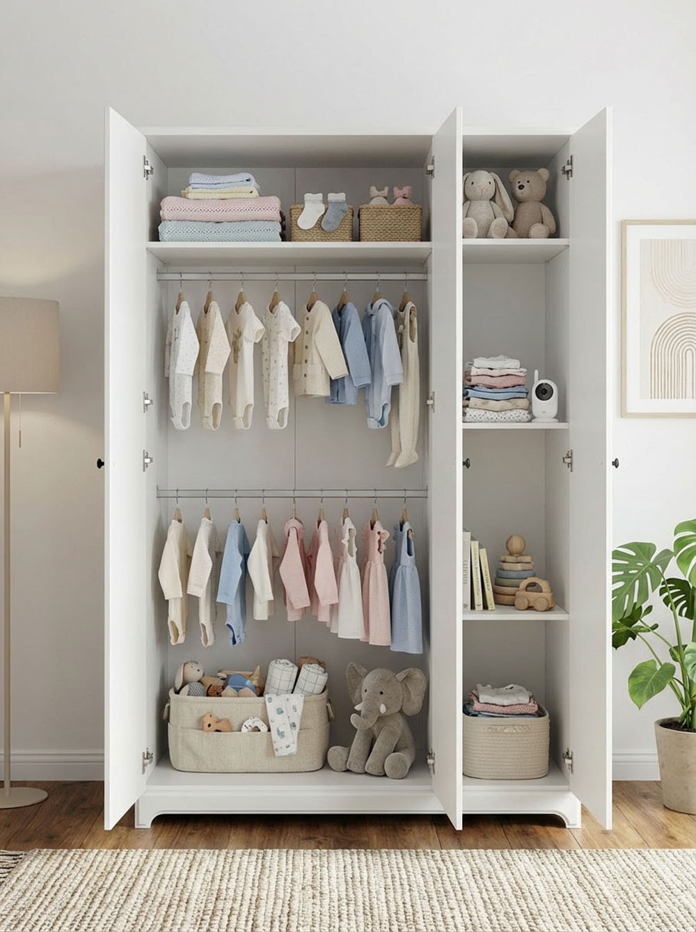 arthur berndt Kleiderschrank »Thilo, Kinderkleiderschrank« MDF-Fronten mit Kassettenfräsung