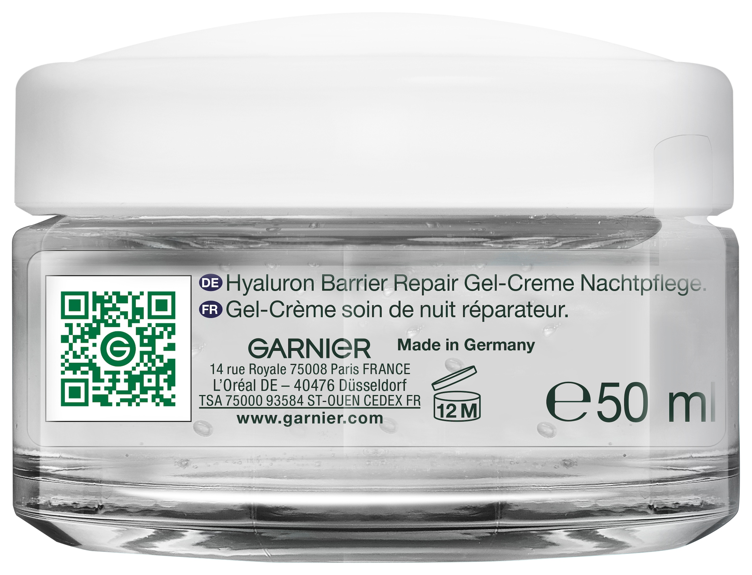 GARNIER Nachtcreme »Garnier Hyaluron Barrier Repair Gel-Creme Nachtpflege«