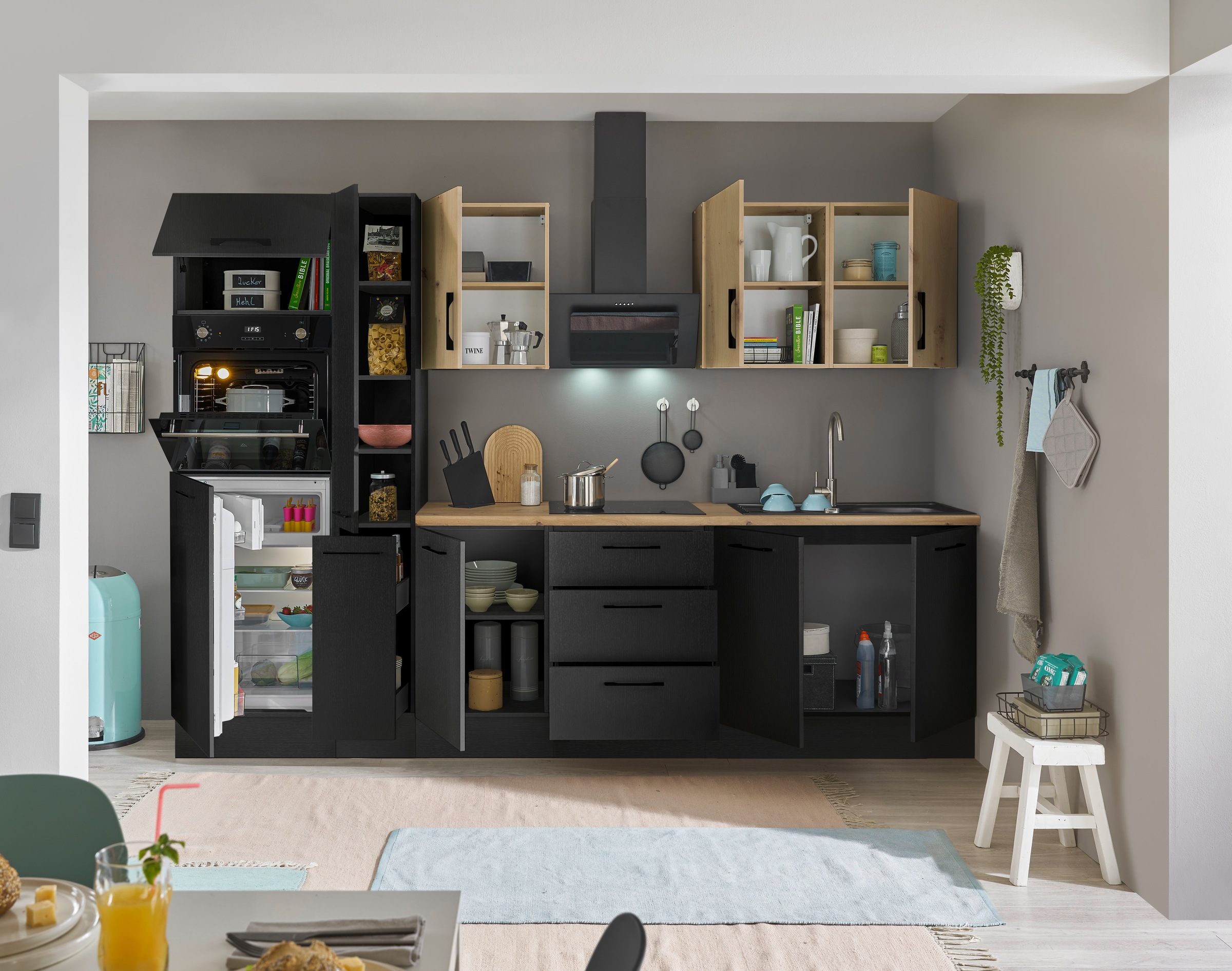 BASIC by Balculina Küchenzeile »Turin«, Breite 300 cm, wahlweise mit E-Geräten