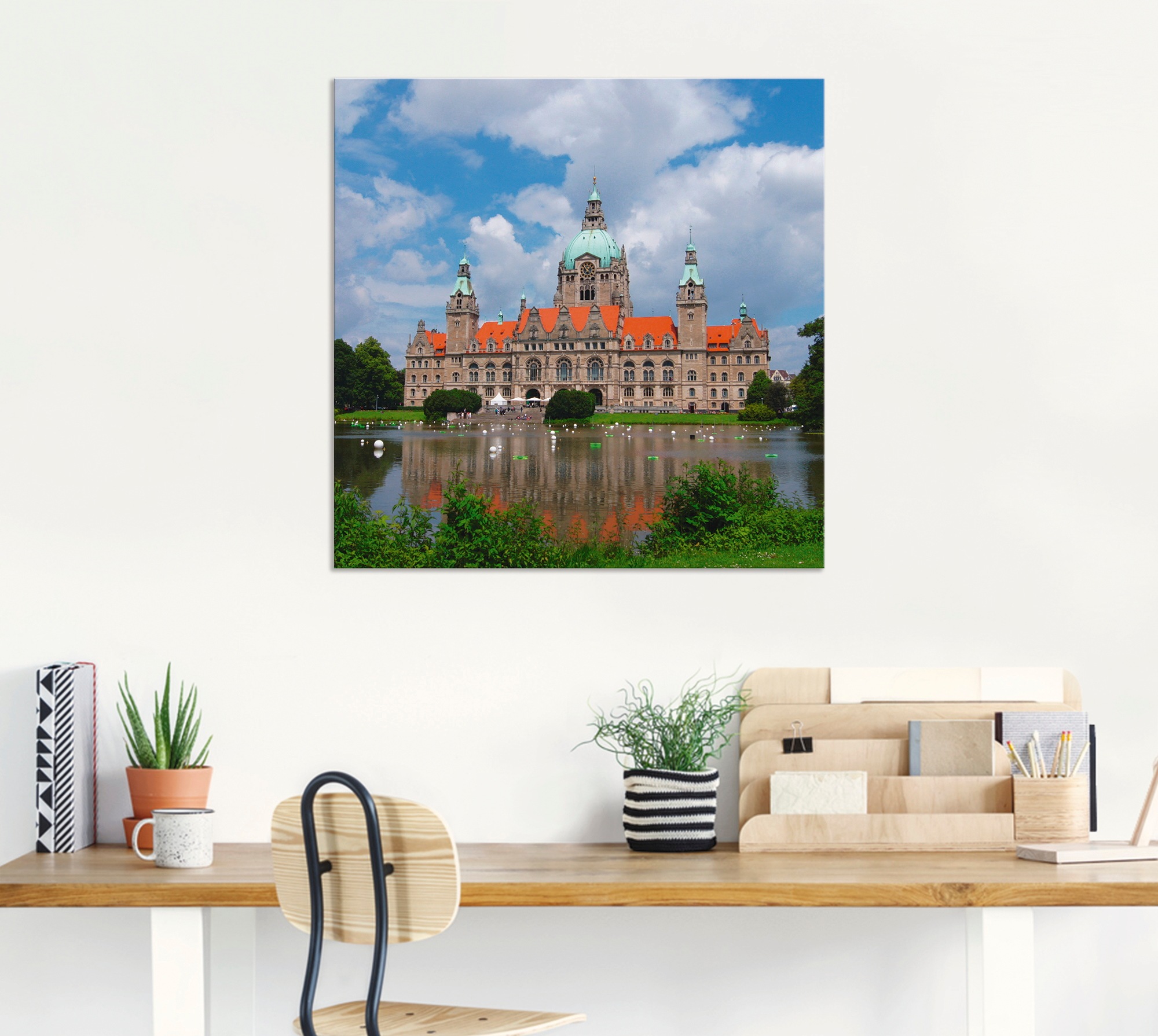 Artland Wandbild »Neues Rathaus Hannover«, Gebäude, (1 St.), als Alubild, Leinwandbild, Wandaufkleber oder Poster in versch. Größen