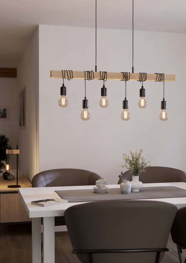 EGLO Hängeleuchte »TOWNSHEND«, 6 flammig, Leuchtmittel E27 | ohne Leuchtmittel, Wohnzimmer, Esszimmer, 6-flammig, 110x10,5x100cm