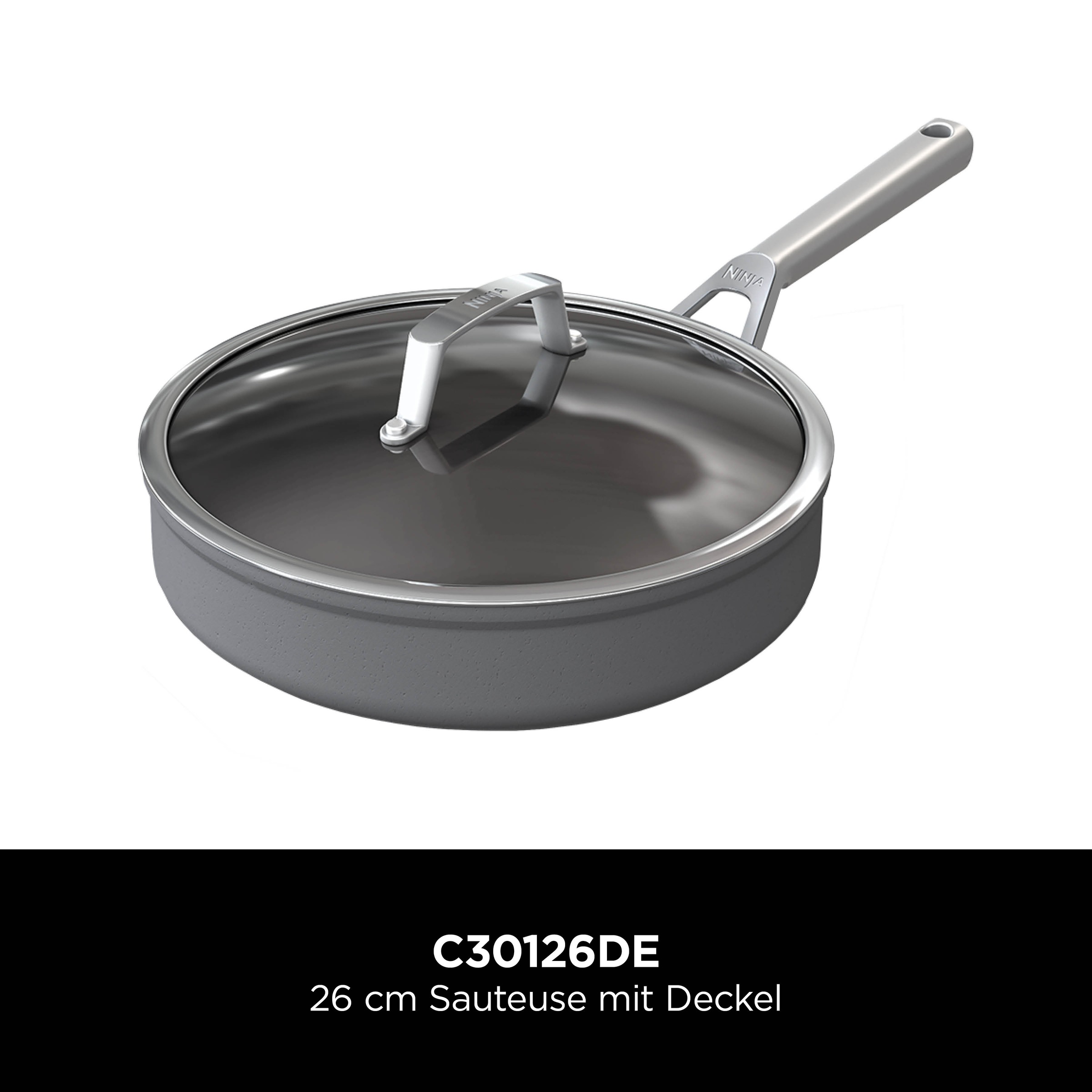 NINJA Bratpfanne »Ninja ZEROSTICK Premium Sauteuse (26 cm) C30126DE«, Aluminium, (1 tlg.), Premium Kollektion, ZEROSTICK Technologie, garen ohne Fett
