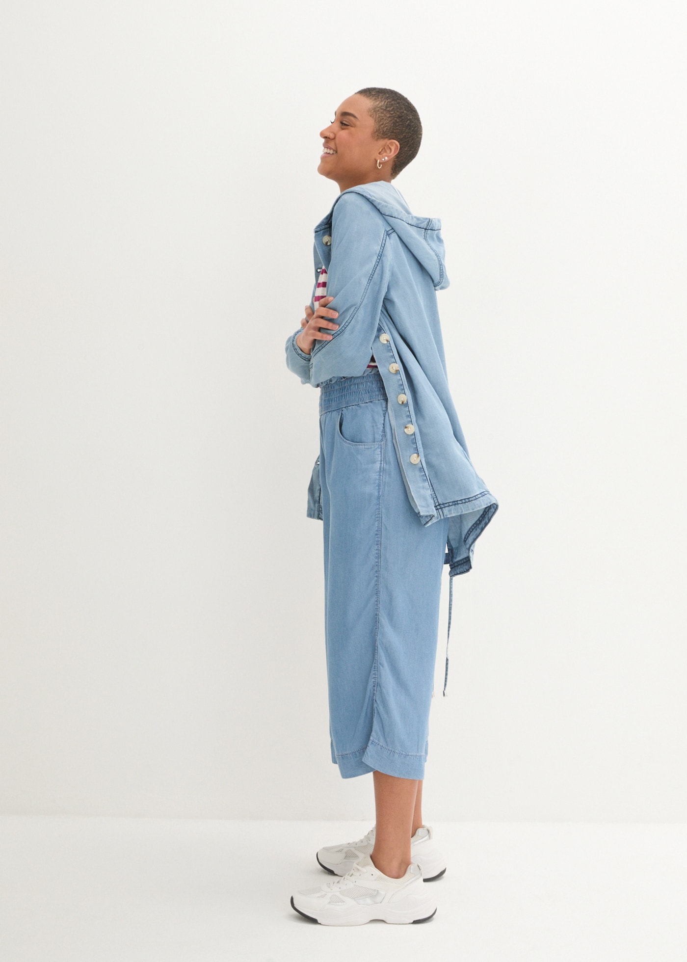 bonprix Culotte  aus Lyocellstoff, weiter Schnitt, luftiges Design, Loose Fit Passform