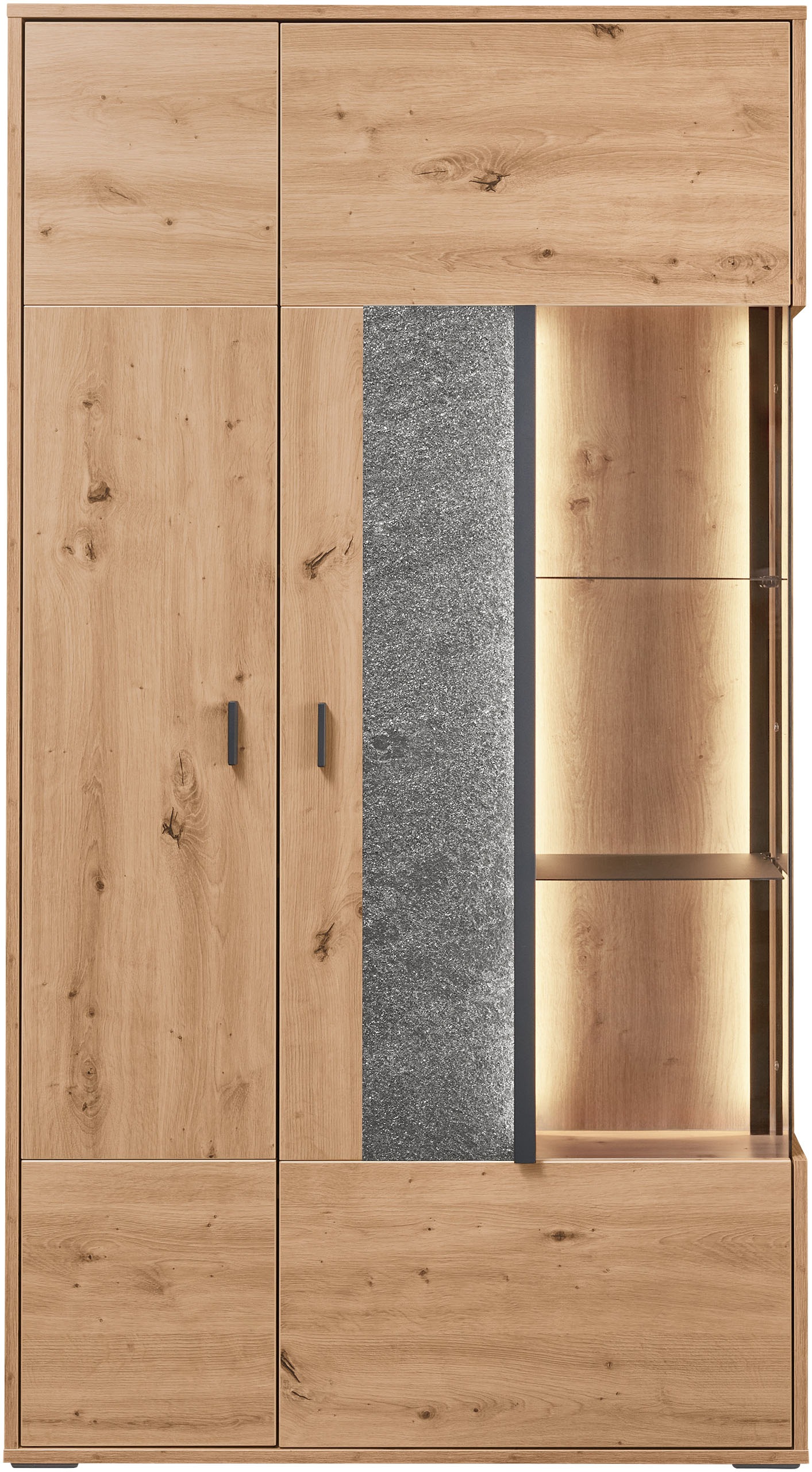 set one by Musterring Vitrine »Deltona« mit Sandsteinelement, inkl. Beleuch günstig online kaufen