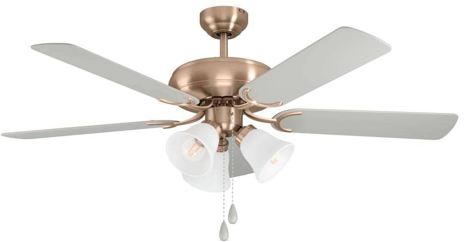 EGLO LED Deckenleuchte »LAS PALMAS Deckenventilator«, 3 flammig, Leuchtmittel E27 | Leuchtmittel wechselbar, Deckenlampe, Ventilator mit Licht, Zugkette, Wendeflügel, Ø 132cm
