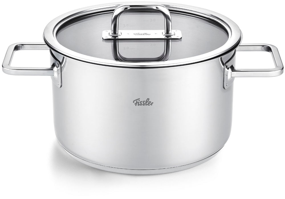 Fissler Topf-Set »Viseo® Pro« Set, 3 Kochtöpfe & 1 Bratentopf mit Deckel, 1 Stielkasserolle, 9 tlg. Edelstahl 18/10