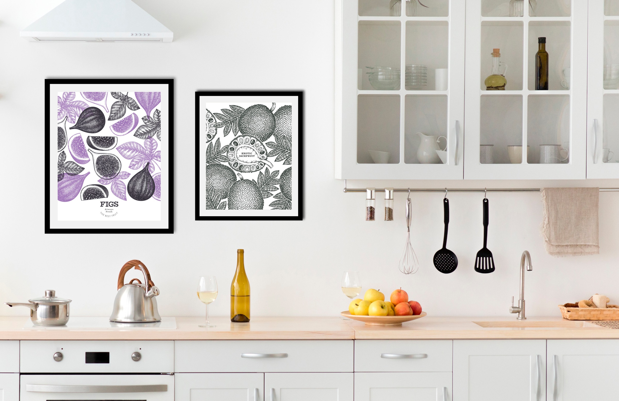 queence Bild »Set Grace«, Obst-Obst Bilder-Schriftzüge-Schriftzug-Essen-Leb günstig online kaufen