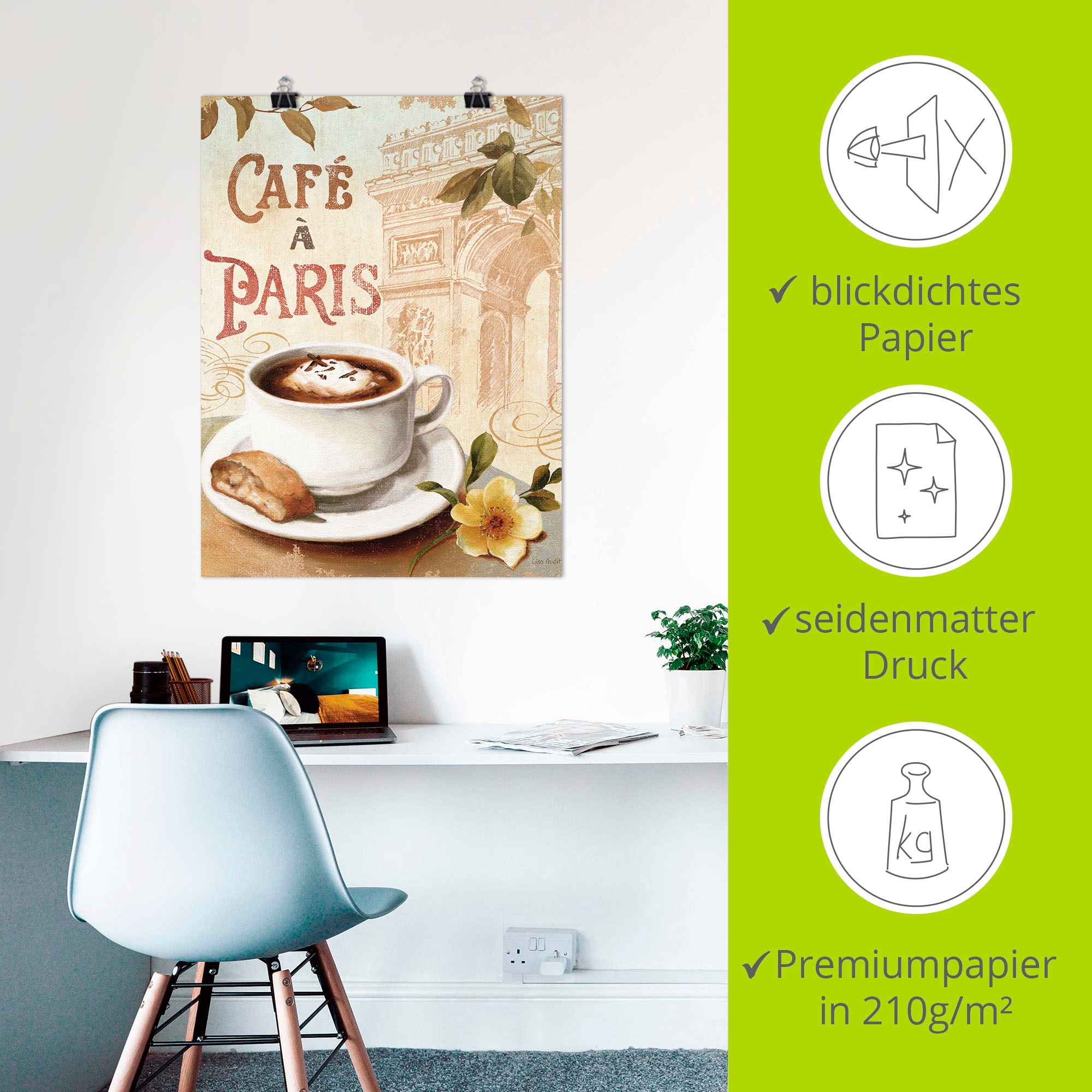 Artland Wandbild »Kaffee in Europa I«, Getränke, (1 St.), als Poster, Wandaufkleber in verschied. Größen