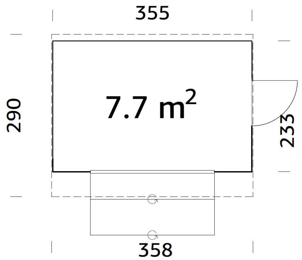 Palmako Gerätehaus »Kiosk Kira 7,7 m²«, BxTxH: 355x233x264 cm, witterungsbeständig