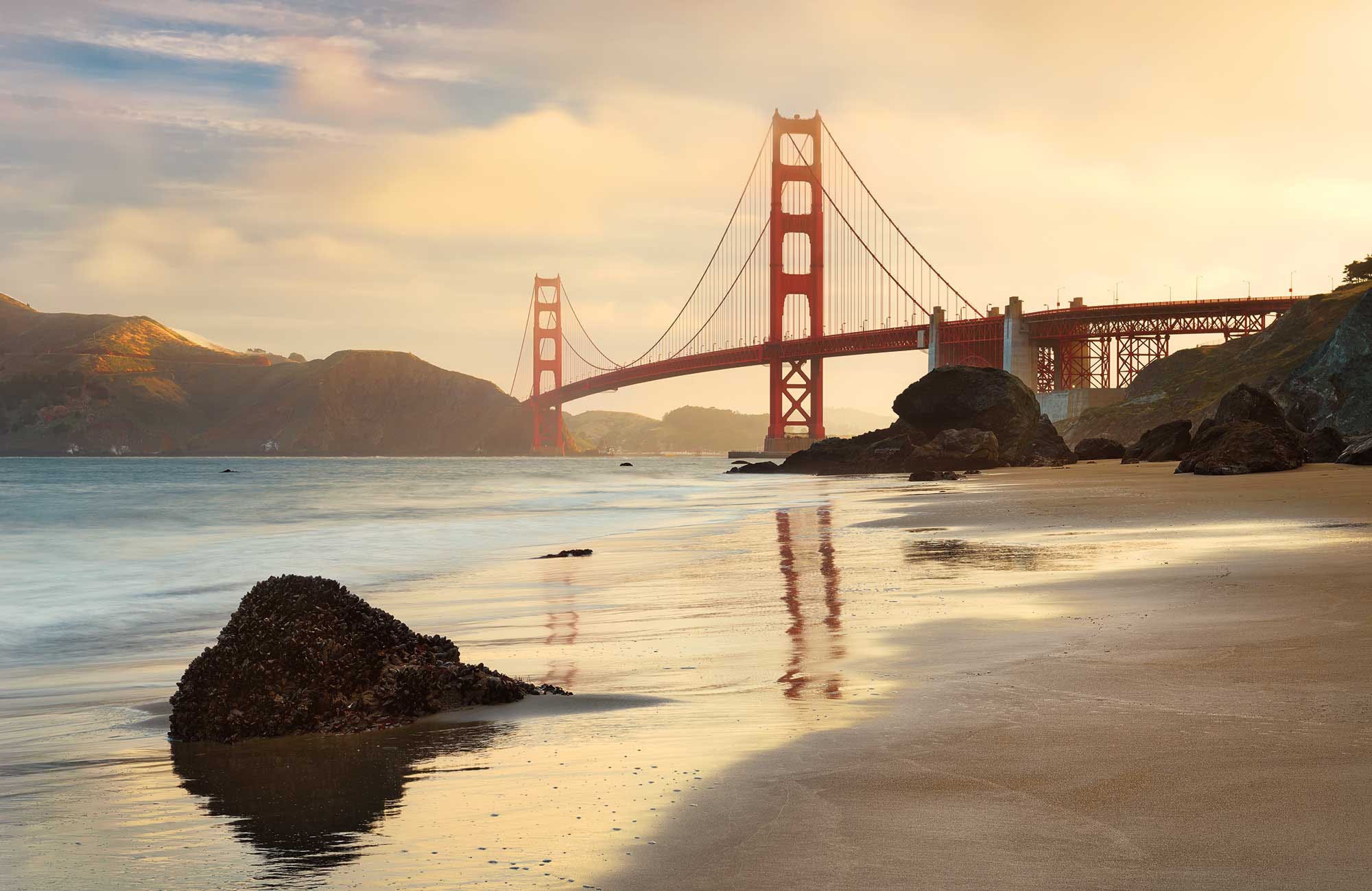 Komar Vliestapete »Golden Gate«, 400x260 cm (Breite x Höhe) günstig online kaufen