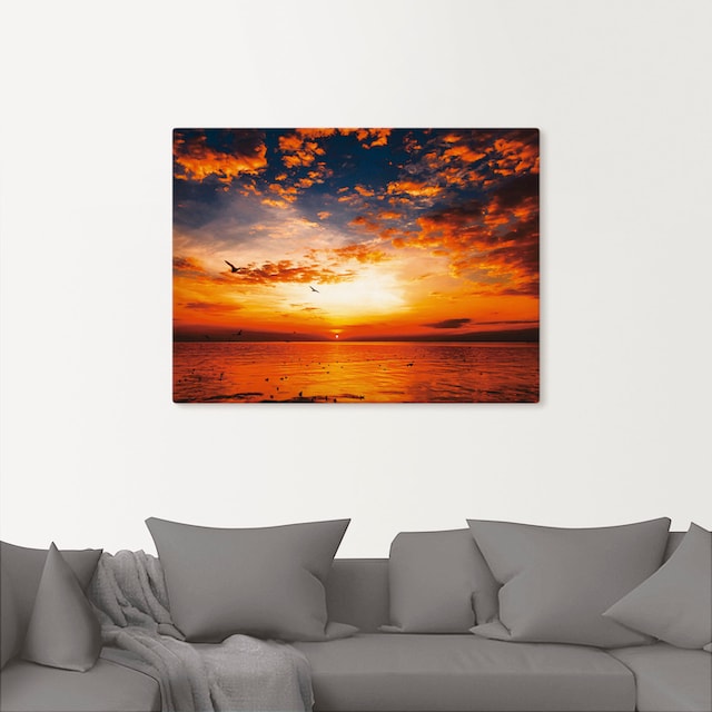 Artland Wandbild »Sonnenuntergang am Strand«, Sonnenaufgang & -untergang,  (1 St.), als Leinwandbild, Poster, Wandaufkleber in verschied. Größen auf  Raten bestellen