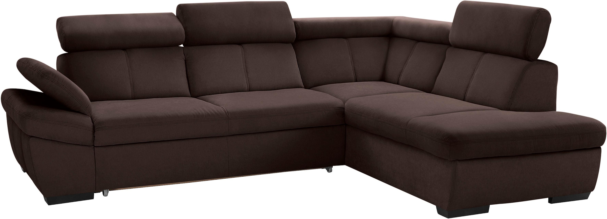 exxpo - sofa fashion Ecksofa »Salerno, klassisch modernes Funktionssofa, hoher Sitzkomfort, L-Form«, inkl. Kopf- und Armteilverstellung, wahlweise mit Bettfunktion