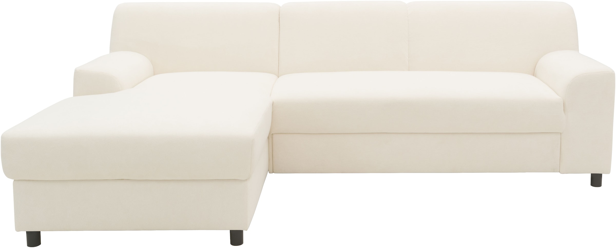 DOMO collection Ecksofa »Turah 2, L-Form, Cord oder Luxus-Microfaser, komfortabler Federkern«, B/T/H: 241/146/79 cm, incl. Zierkissen, wahlweise mit Bettfunktion
