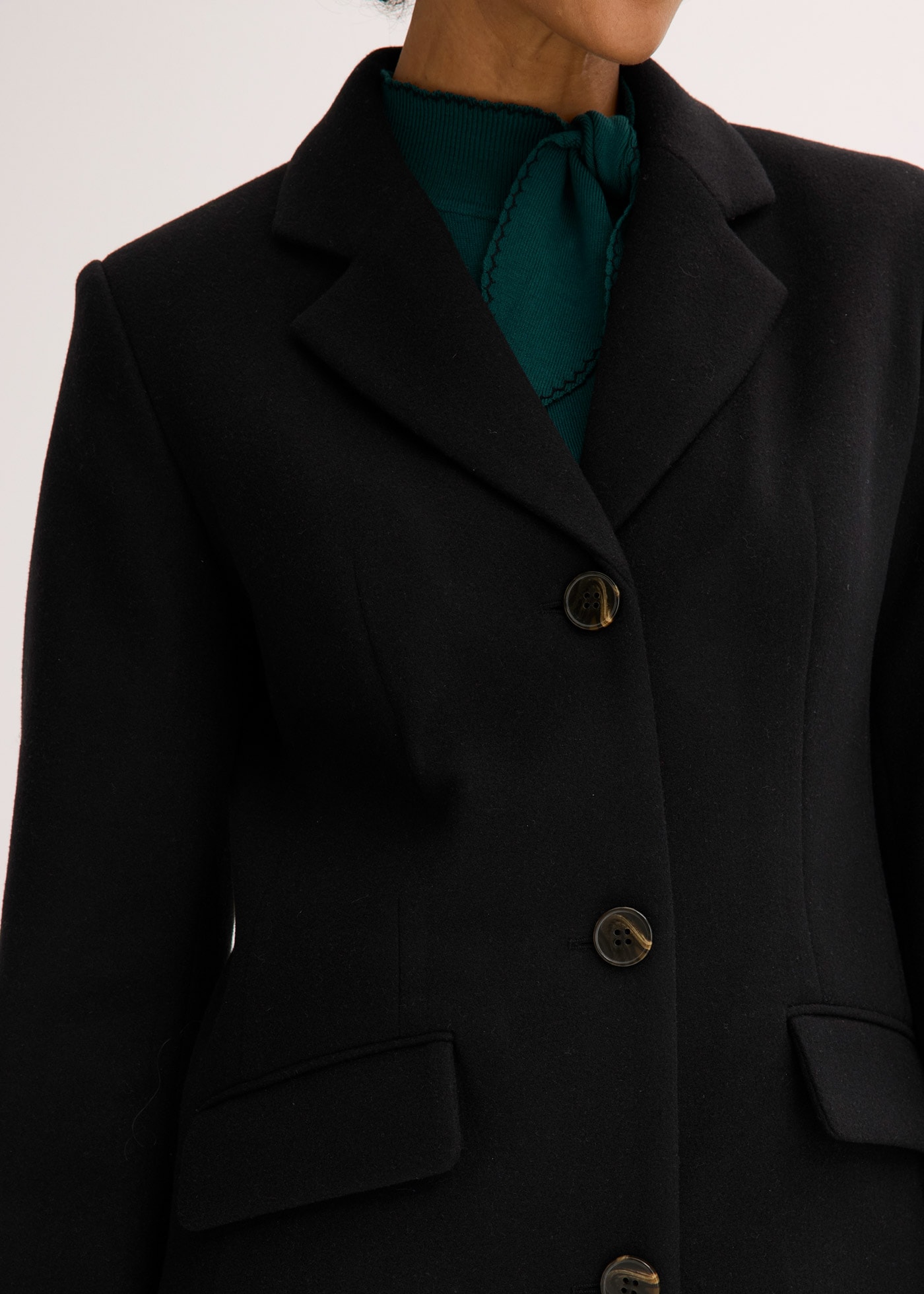 bonprix Kurzmantel »Blazermantel« Longblazer in Wolloptik, bequeme Passform, 1-Reiher