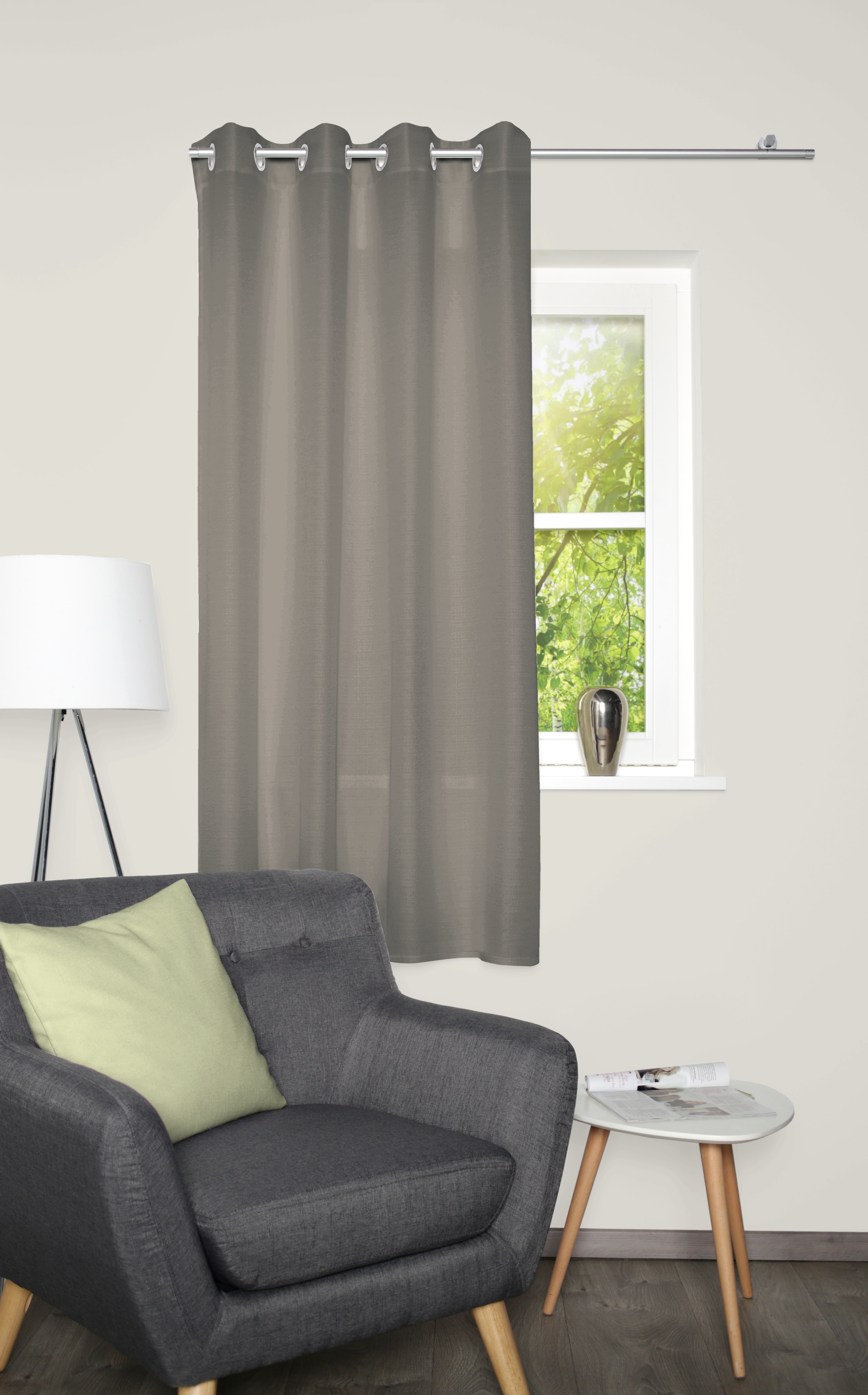 Home Basics Vorhang »BENOGA« Ösen 1 Stk. tlg. Ösenschal, Uni, Dekostruktur