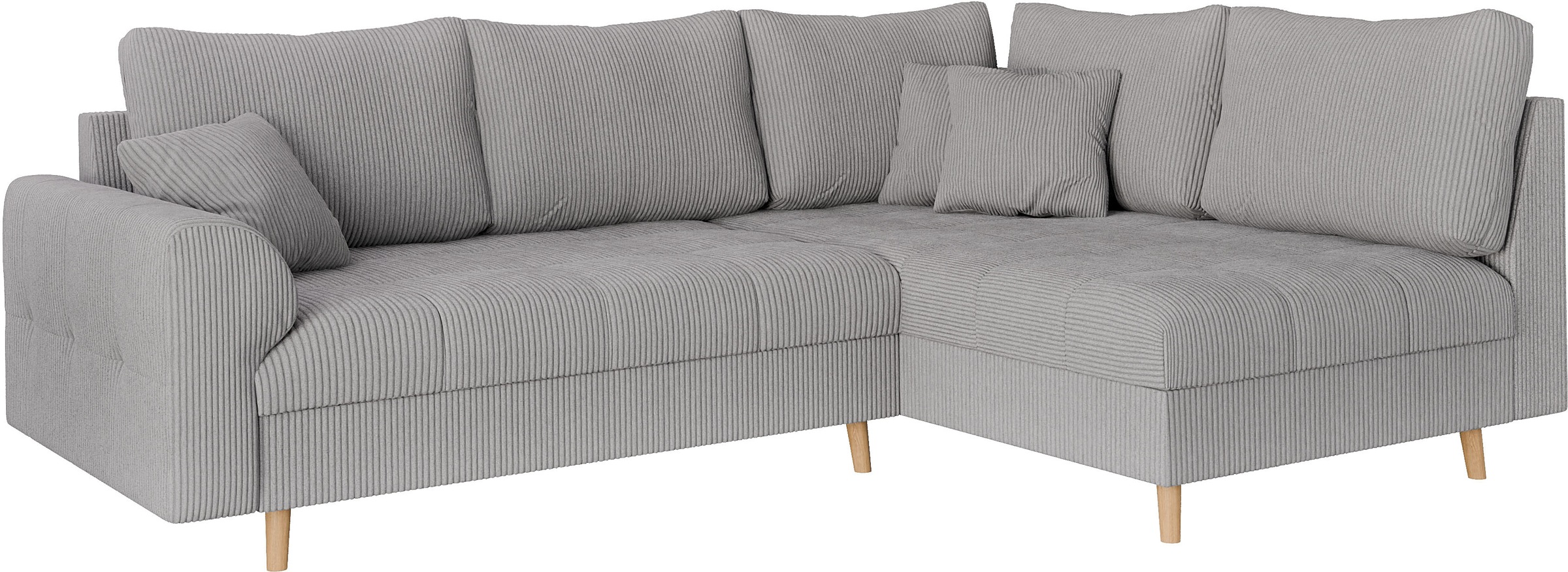 Home affaire Ecksofa »CHARRE L-Form mit Ottomane, Maße B/T/H: 231/161/81 cm« feine Steppung, lose Rücken- und Zierkissen, auch in Cord und Bouclé