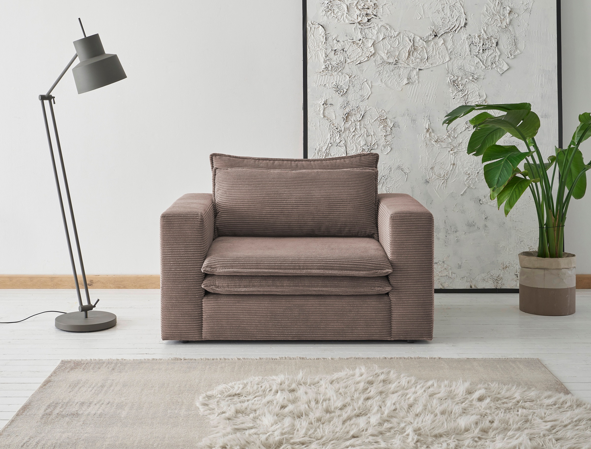 Home affaire Loveseat »PIAGGE« Hochwertiger Cord, trendiger Loveseat günstig online kaufen