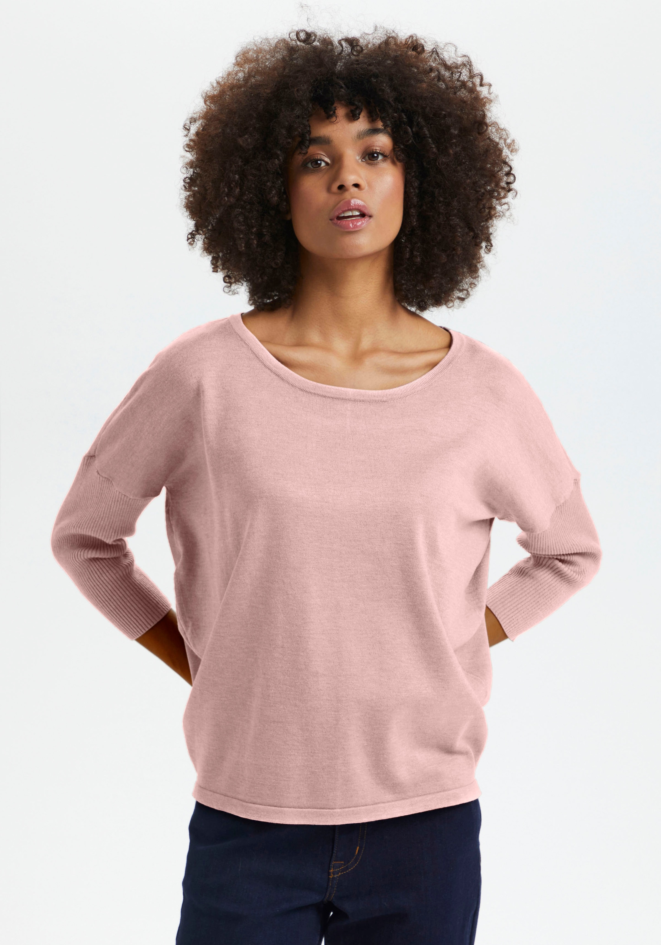Saint Tropez Rundhalspullover »A2561, MilaSZ R-Neck«