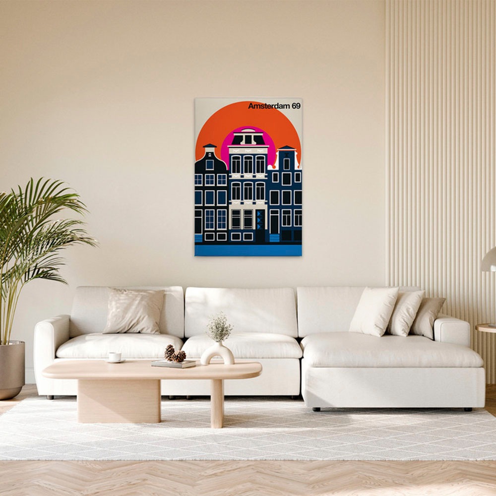 A.S. Création Leinwandbild »Amsterdam69 - Wandbild Creme Schwarz Keilrahmen günstig online kaufen