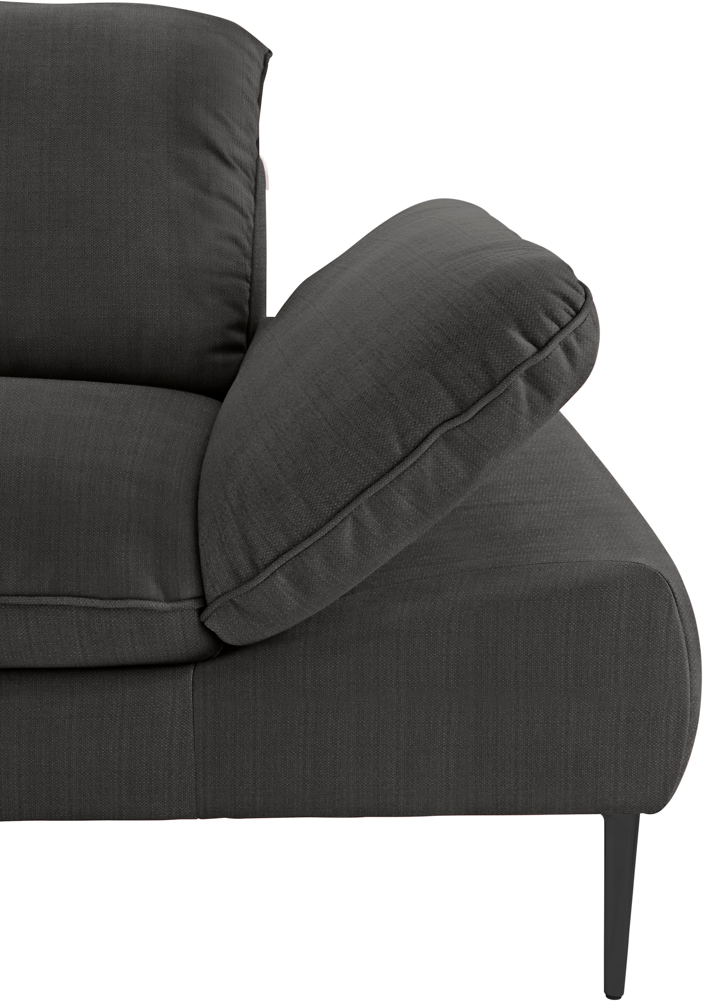 W.SCHILLIG Ecksofa »enjoy&MORE, Designsofa, elegant und bequem, L-Form«, Sitztiefenverstellung, Füße schwarz pulverbeschichtet, Breite 310 cm