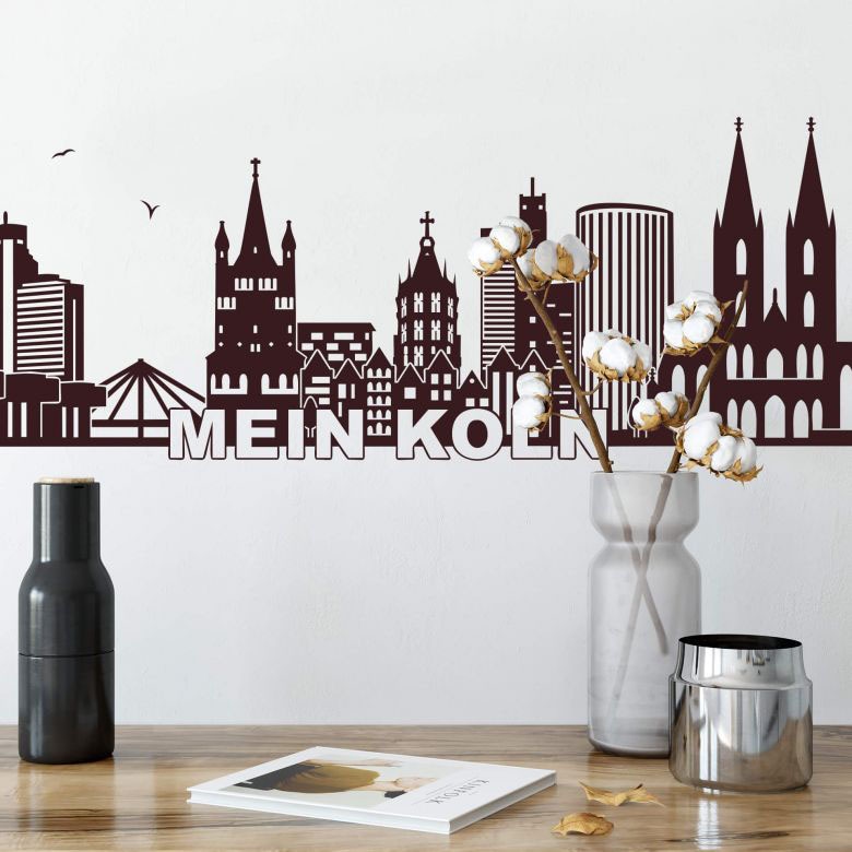 Skyline Stadt auf kaufen (1 Wandtattoo Rechnung St.) »XXL Köln 120cm«, Wall-Art Fußball