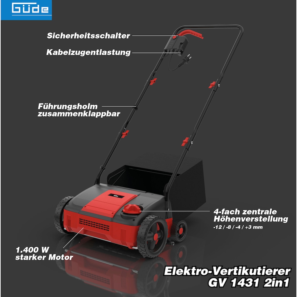 Güde Elektro-Vertikutierer / Lüfter »GV 1431«