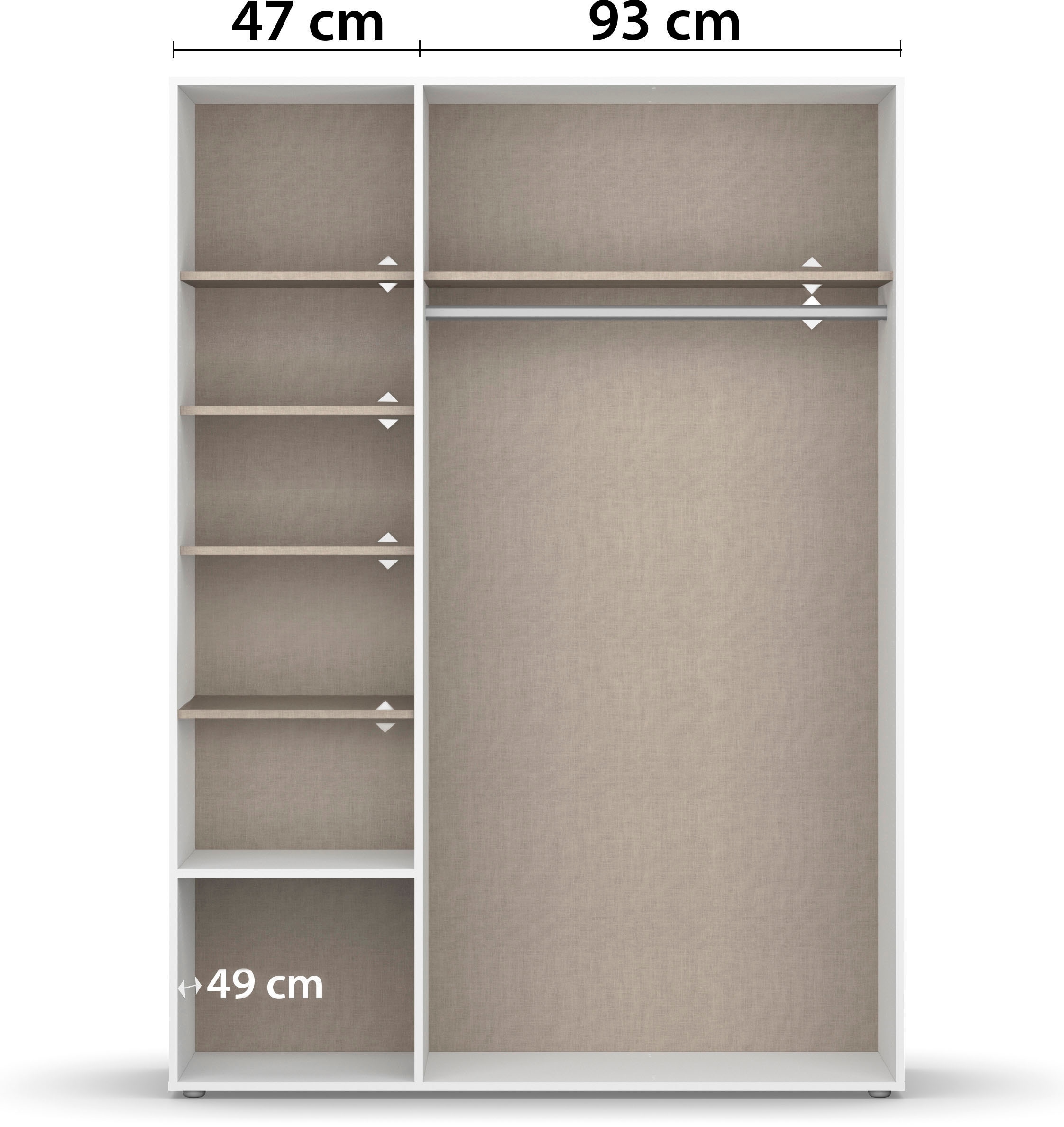 rauch Drehtürenschrank »Kleiderschrank Schrank Garderobe Wäscheschrank NAGATA mit Spiegel«, (in 3 verschiedenen Ausstattungen BASIC/CLASSIC/PREMIUM), und Schubladen sowie Stangengriffen TOPSELLER MADE IN GERMANY