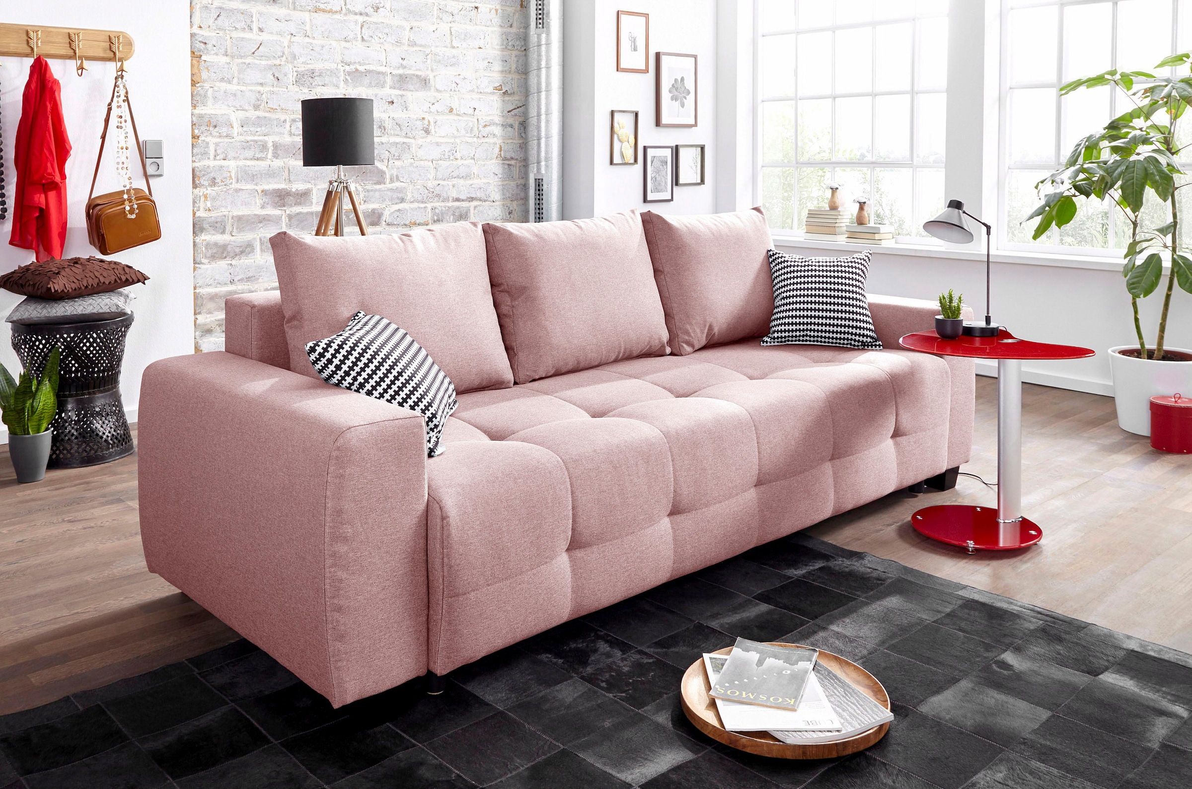 COLLECTION AB Schlafsofa loser inkl. kaufen auf mit Zierkissen Rechnung und Rücken- Bettfunktion »Bella«, und Bettkasten