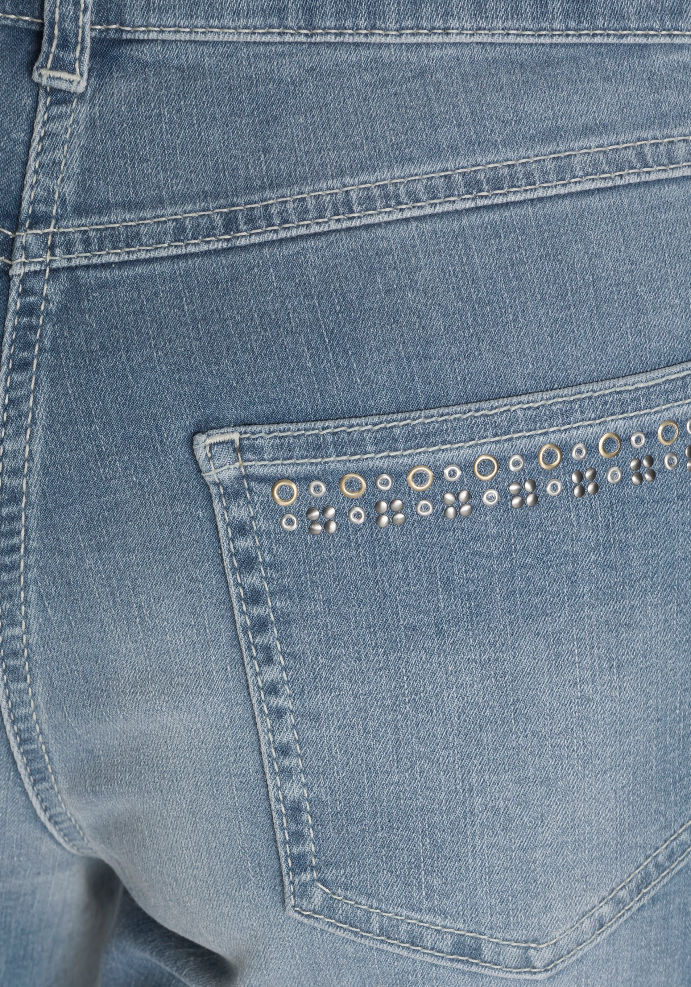 MAC Gerade Jeans kaufen Nietenbesatz online Taschen den hinteren »Melanie-Rock«, an