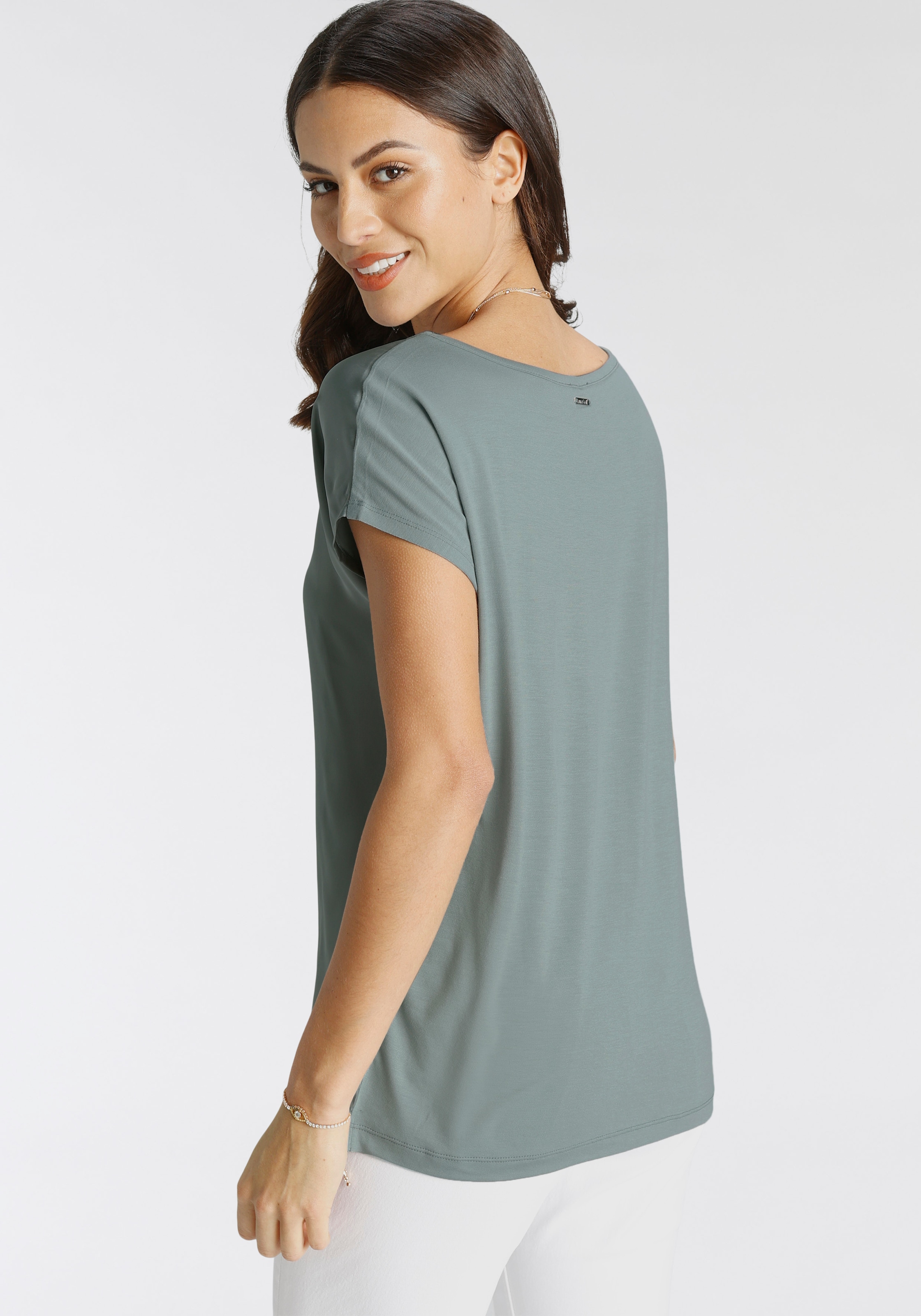 Laura Scott Shirtbluse, aus Satin und Jersey