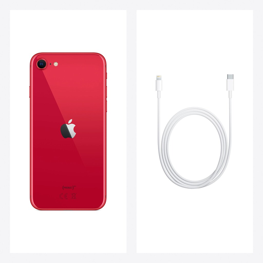 Apple Smartphone »iPhone SE (2020)«, red, 11,94 cm/4,7 Zoll, 128 GB Speicherplatz, 12 MP Kamera, ohne Strom-Adapter und Kopfhörer