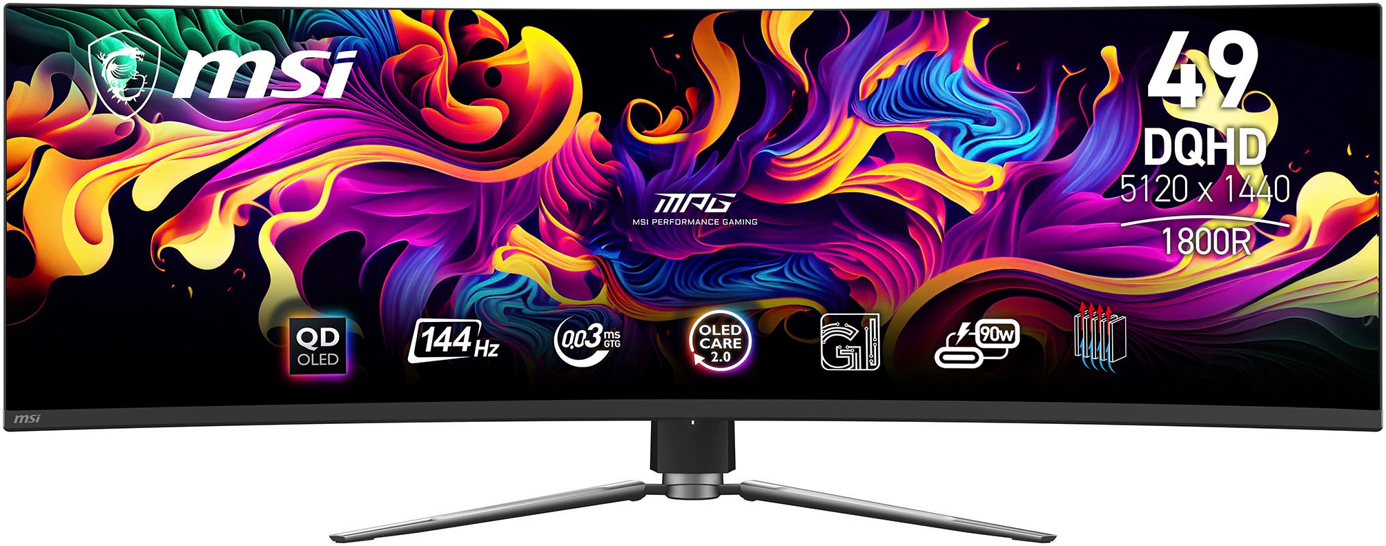 MSI Curved-Gaming-Monitor »MPG 491CQP QD-OLED«, 125 cm/49 Zoll, 5120 x 1440 px, DQHD, 0,03 ms Reaktionszeit, 144 Hz
