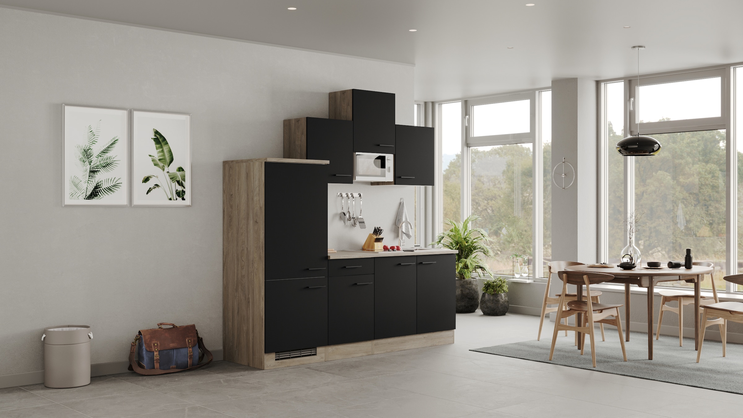 Flex-Well Küchenzeile »Capri«, mit E-Geräten, Gesamtbreite 210 cm, in weiten Farben erhältlich