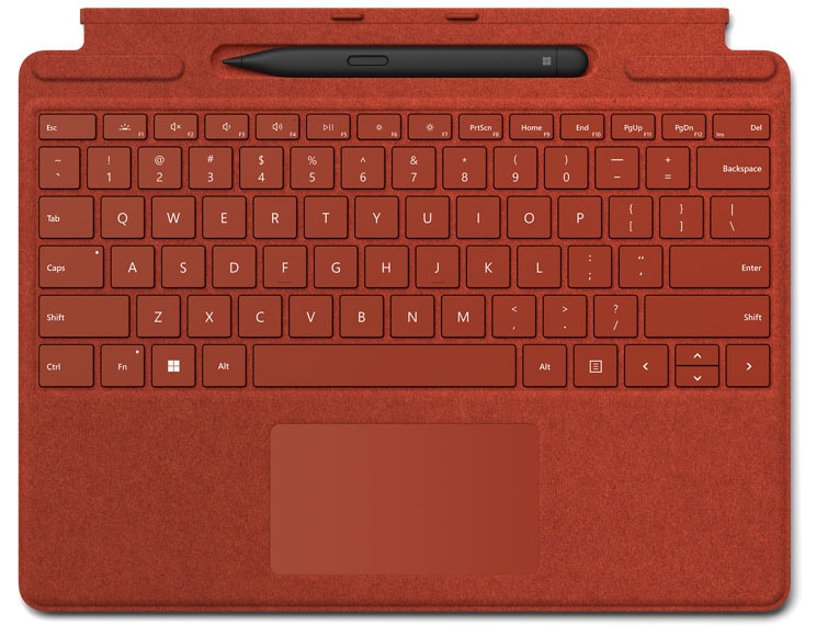 Microsoft Tastatur »Surface Pro Signature Keyboard 8X6-00025«, Tastatur mit Touchpad, Type Cover Ortler rot