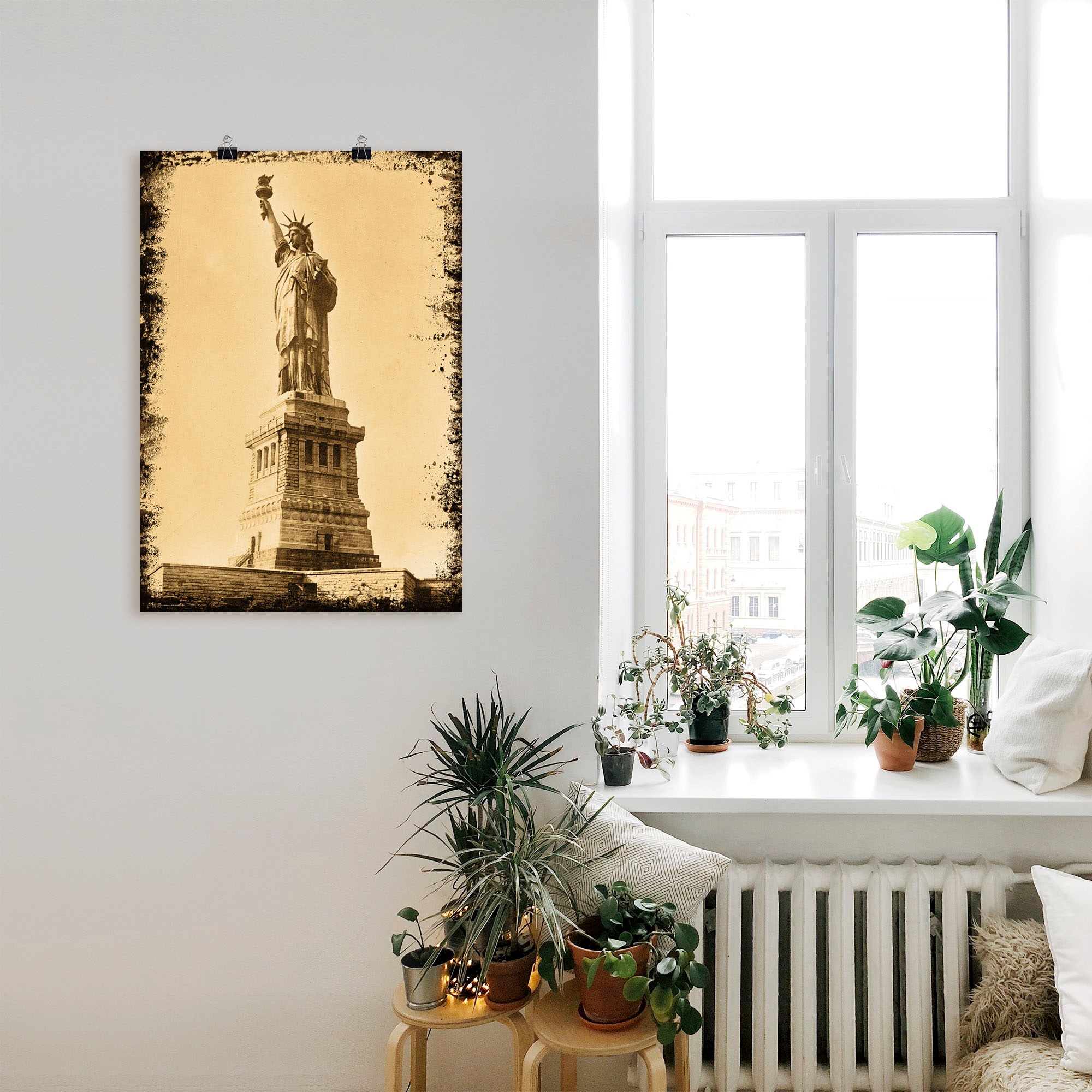 Artland Wandbild »Freiheitsstatue - N.Y. City«, Gebäude, (1 St.), als Leinwandbild, Wandaufkleber oder Poster in versch. Größen