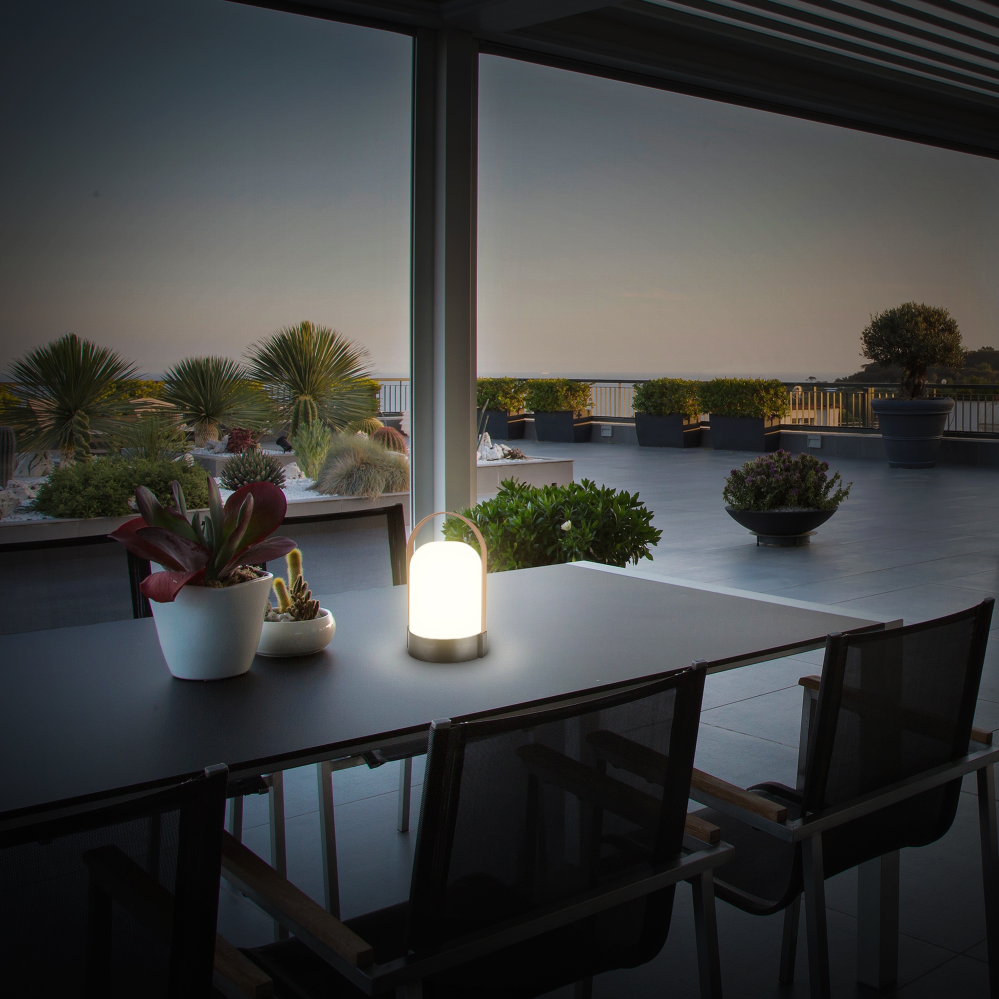 Briloner Leuchten LED Tischleuchte »ASA BIG« LED-Board 1 Stk. Warmweiß 14,5x13,5x24 cm, Indoor/Outdoor, Balkon, Terrasse, Wohnzimmer