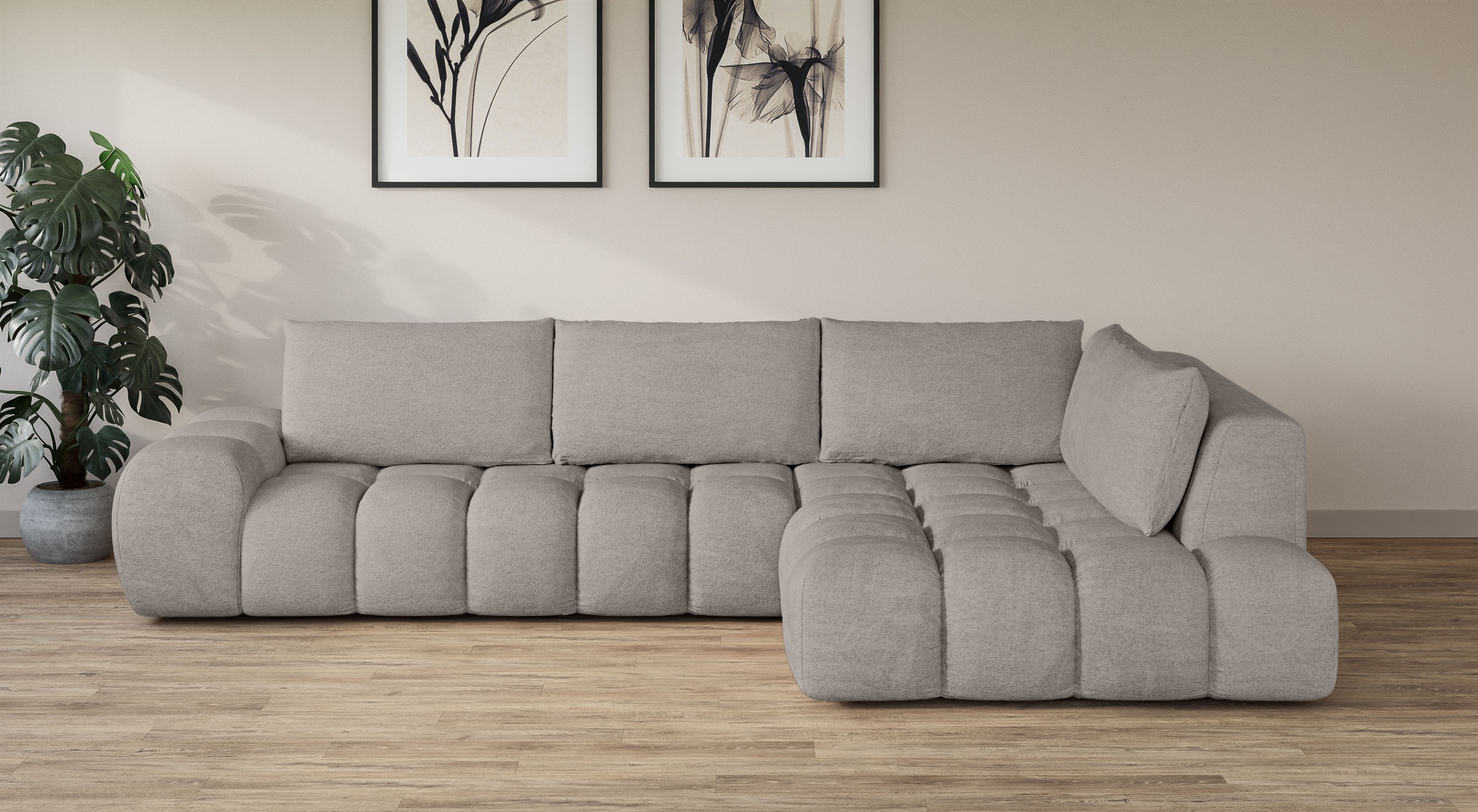 OTTO home Ecksofa »AZITA L-Form, XXL 352 cm Designsofa in Bubble-Opitk« los günstig online kaufen