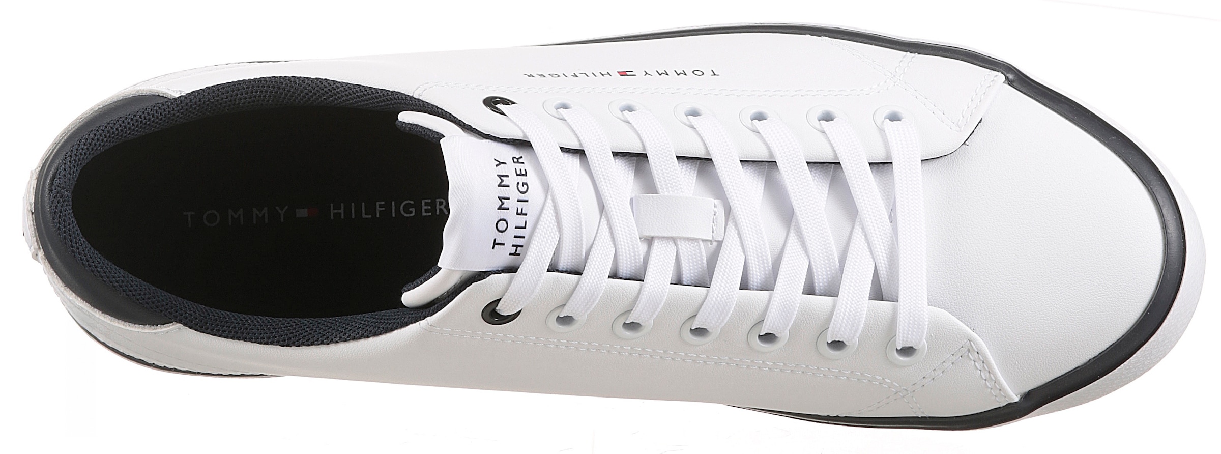 Tommy Hilfiger Sneaker »TH HI VULC CORE LOW LEATHER«, Freizeitschuh, Halbschuh, Schnürer mit gepolstertem Schaftrand