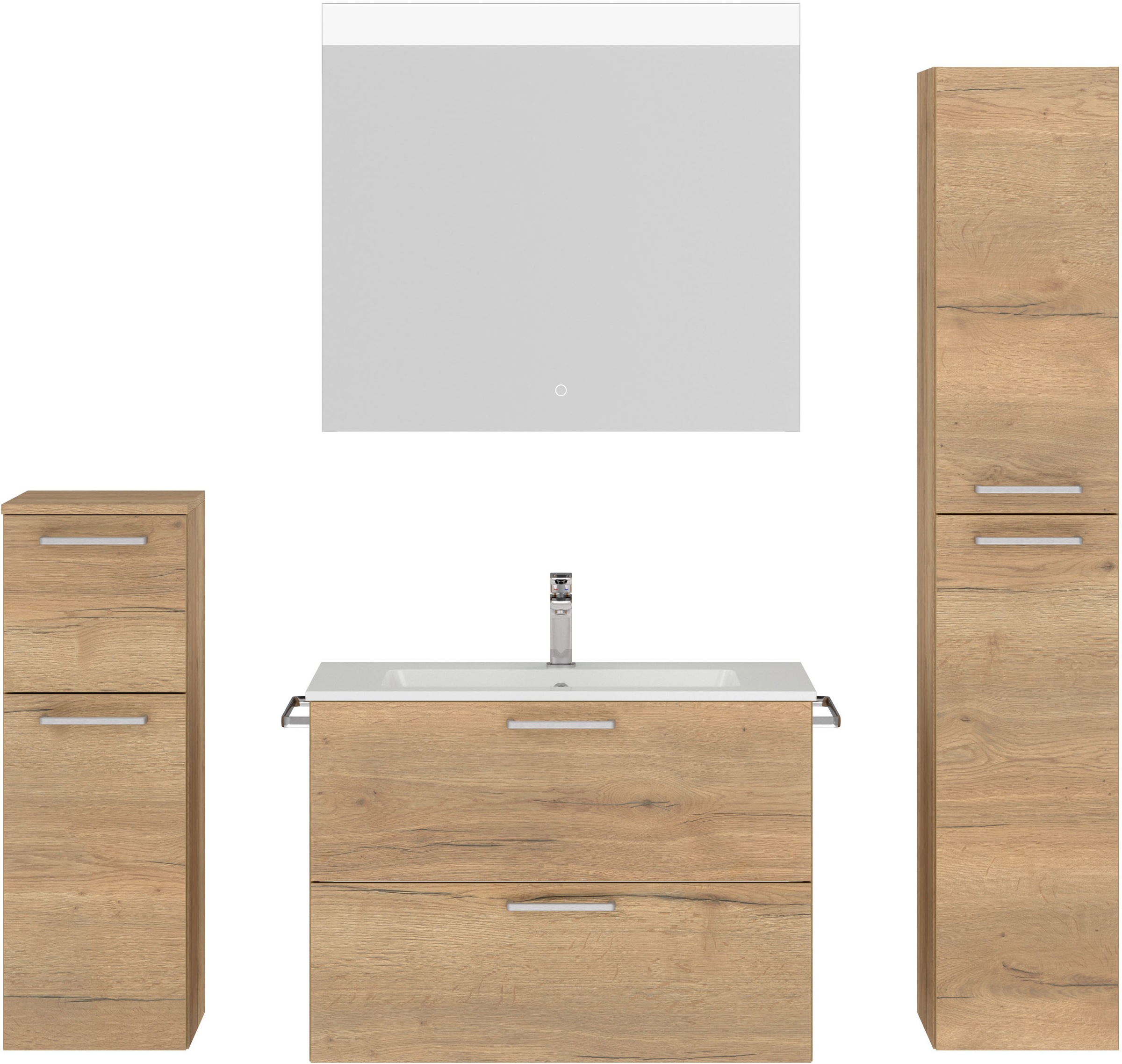 nobilia® Badmöbel-Set »Tolvina« vormontiert, mit Soft-Close, 4 Stk. tlg. in günstig online kaufen