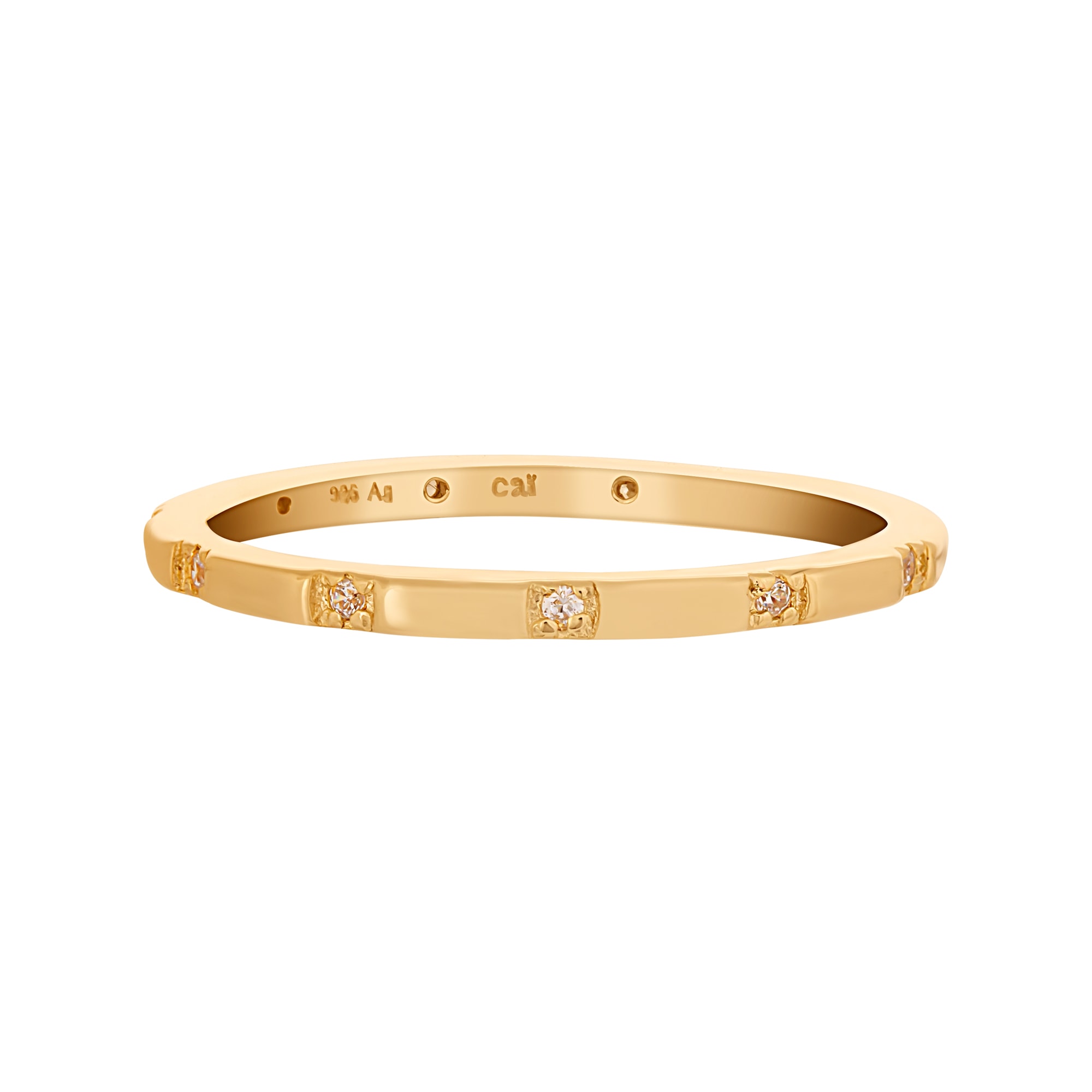 CAÏ Fingerring »925 Silber vergoldet mit Zirkonia Stacking«