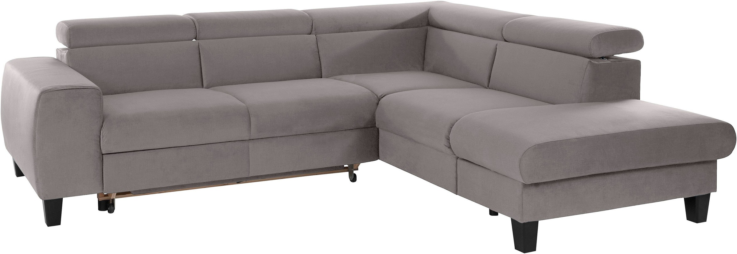COTTA Polstergarnitur »Morven L-Form«, (Set), Set bestehend aus: Ecksofa mit Kopfteilverstellung & Hocker