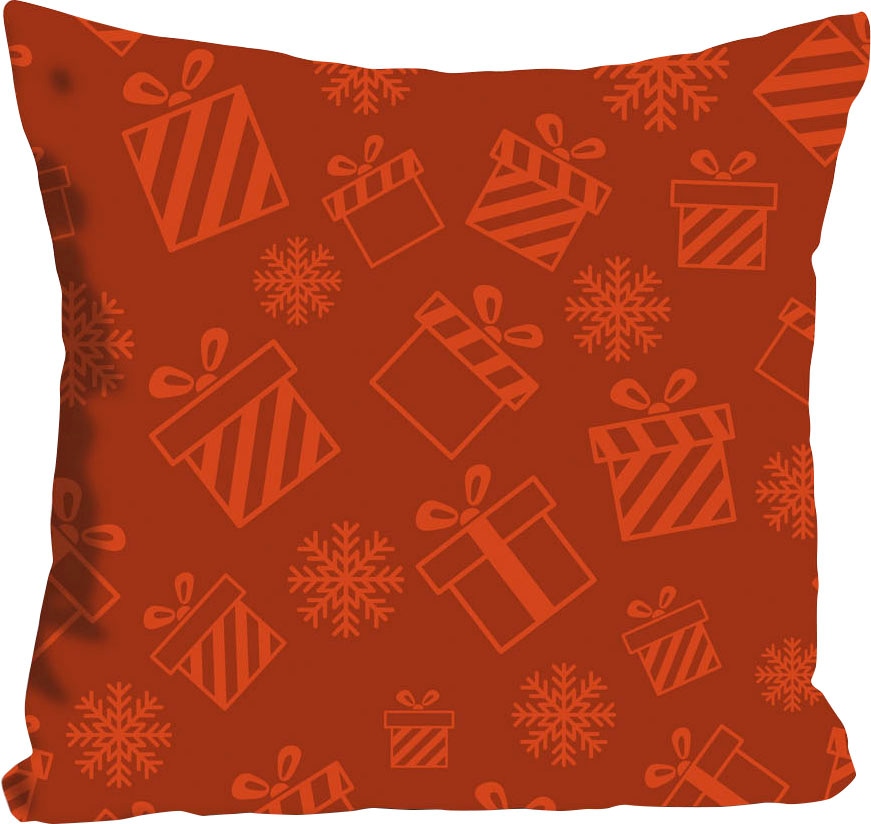 queence Dekokissen »Presents«, Kissenhülle,Rot,Weihnachten,Geschenke,Festli günstig online kaufen