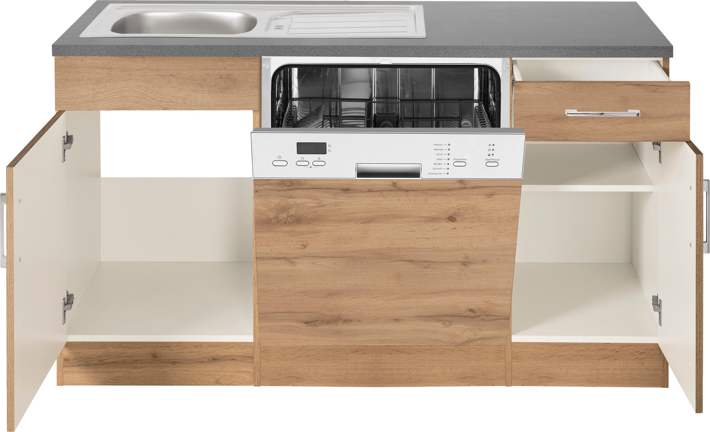 KOCHSTATION Winkelküche »KS-Colmar«, mit E-Geräten, Stellbreite 210/360 cm