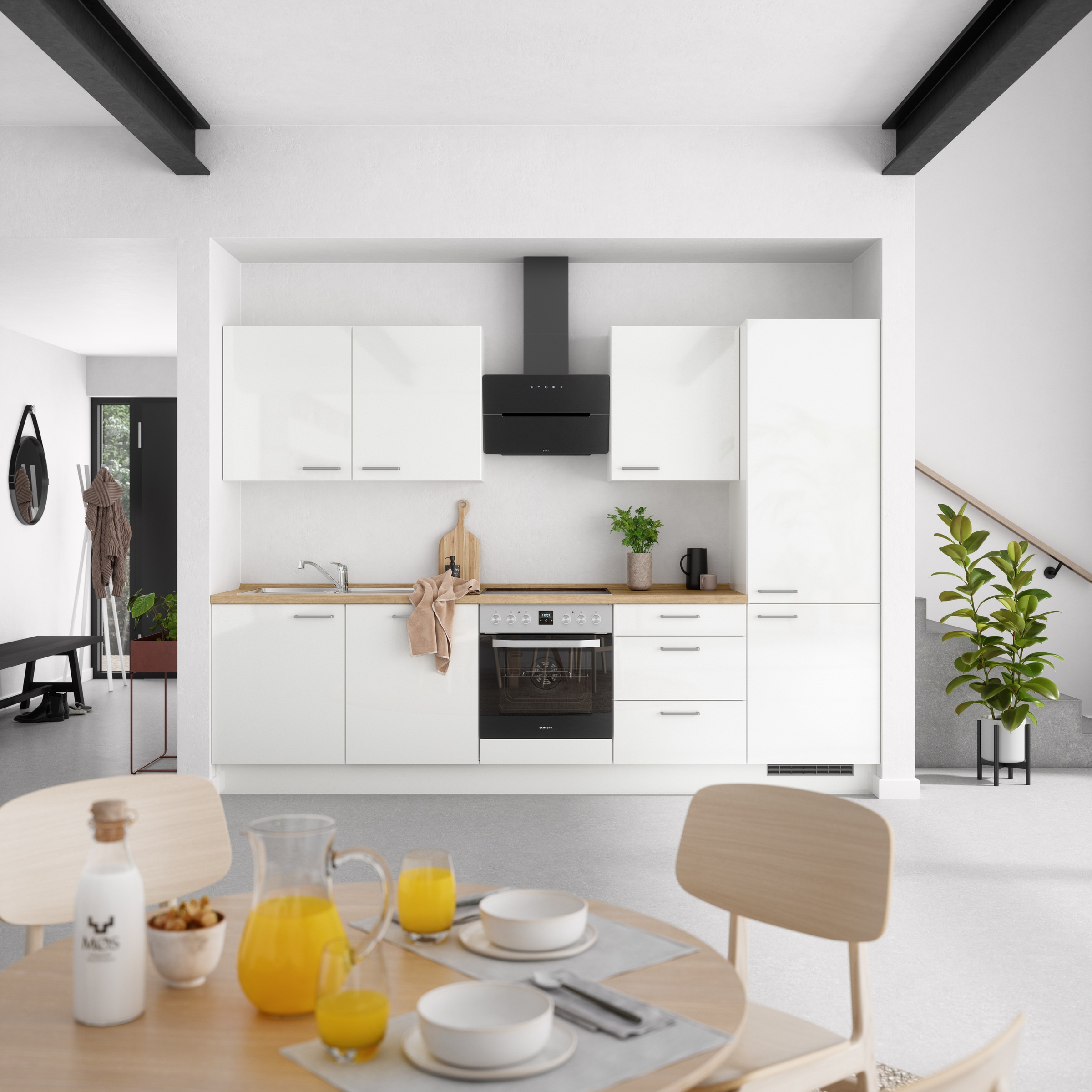 nobilia® Küchenzeile »"Flash II"«, vormontiert, Ausrichtung wählbar, Breite 300 cm, wahlw. mit E-Geräten