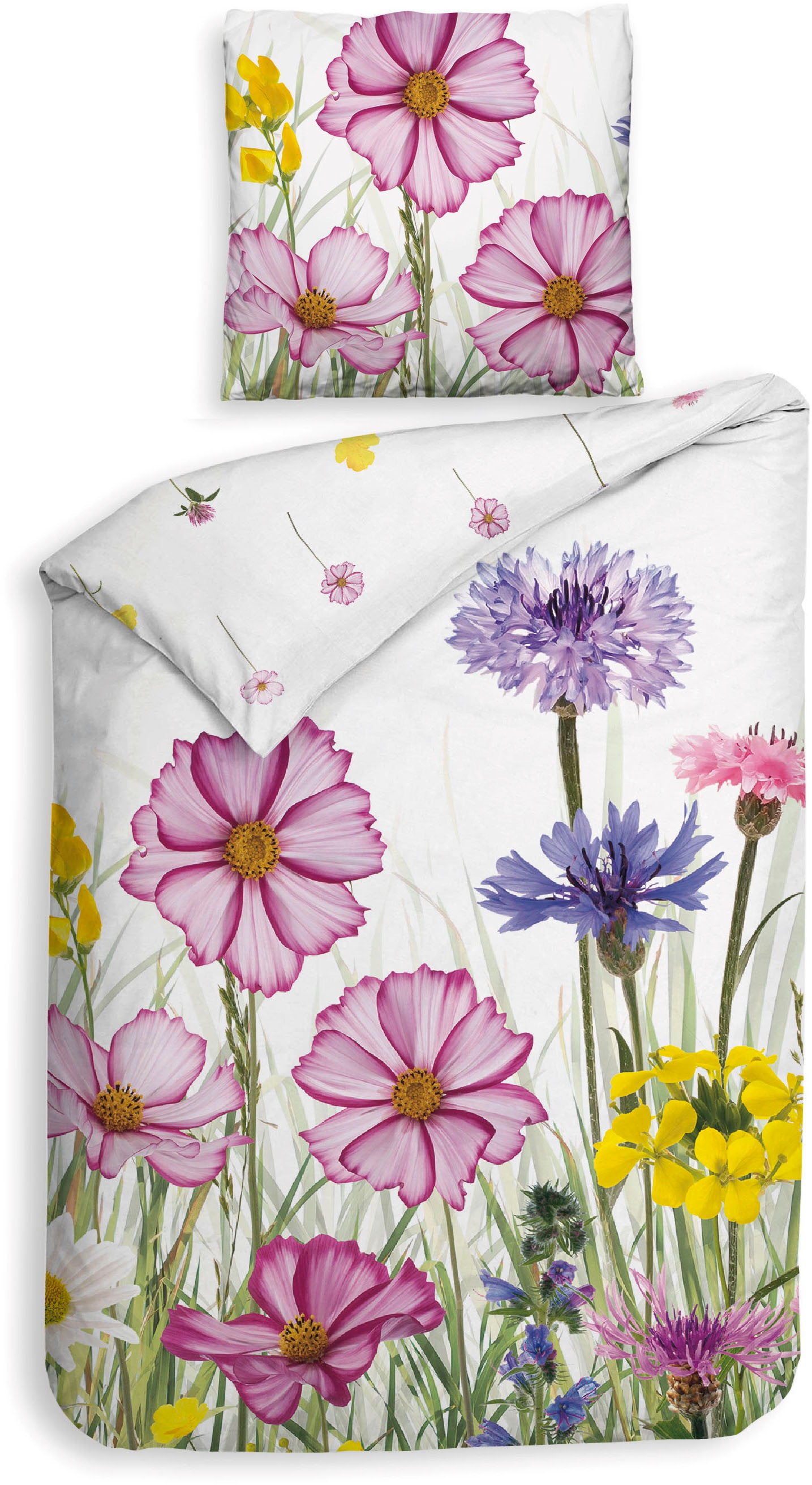 Heckett & Lane Wendebettwäsche »Campo« 2 tlg. Blumen Design, hochwertiges Mako-Satin, Bettwäsche ab 135x200 cm.