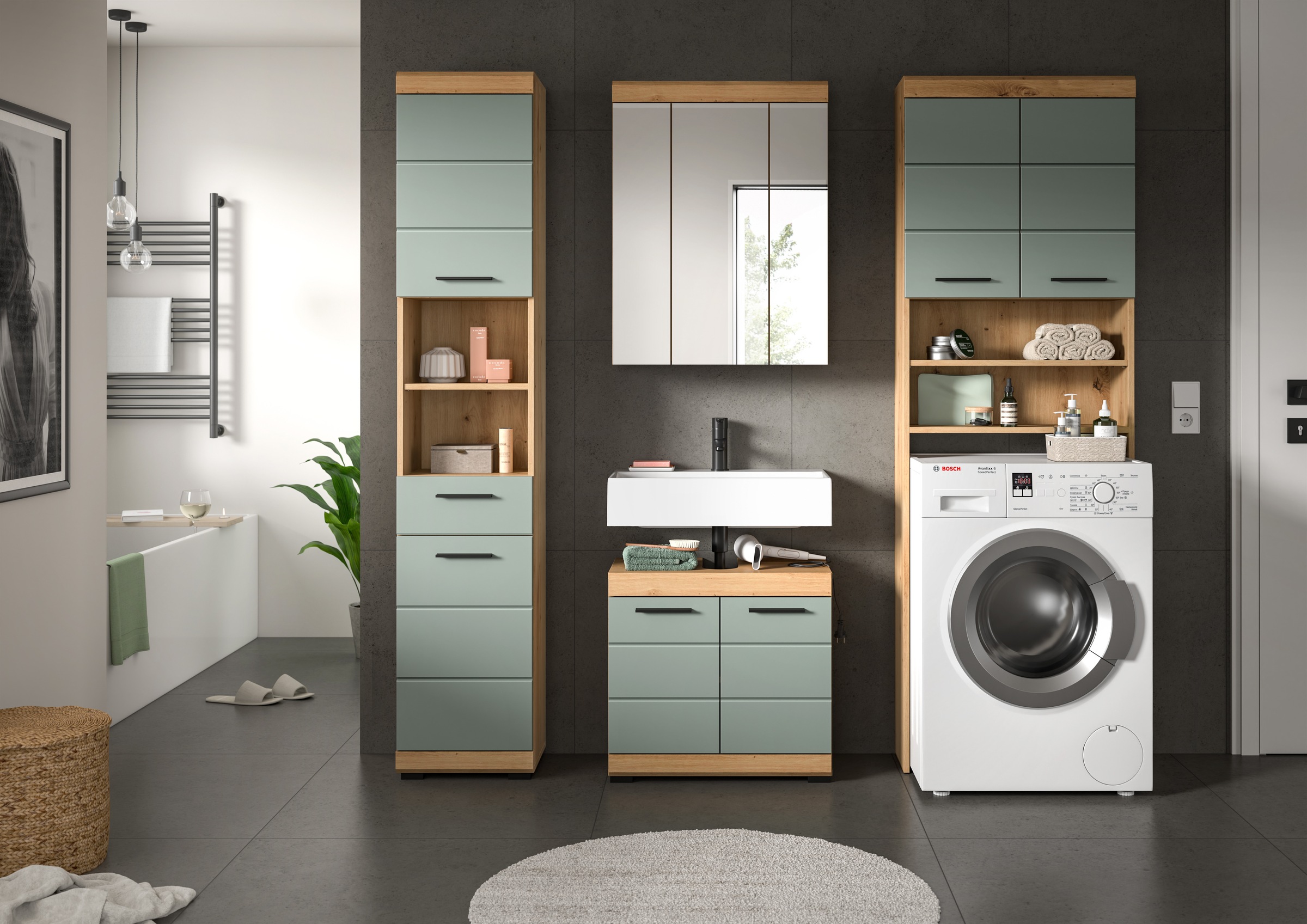 INOSIGN Badmöbel-Set »Siena, 4 teilig, bestehend aus:«, (Set), Hochschrank, günstig online kaufen