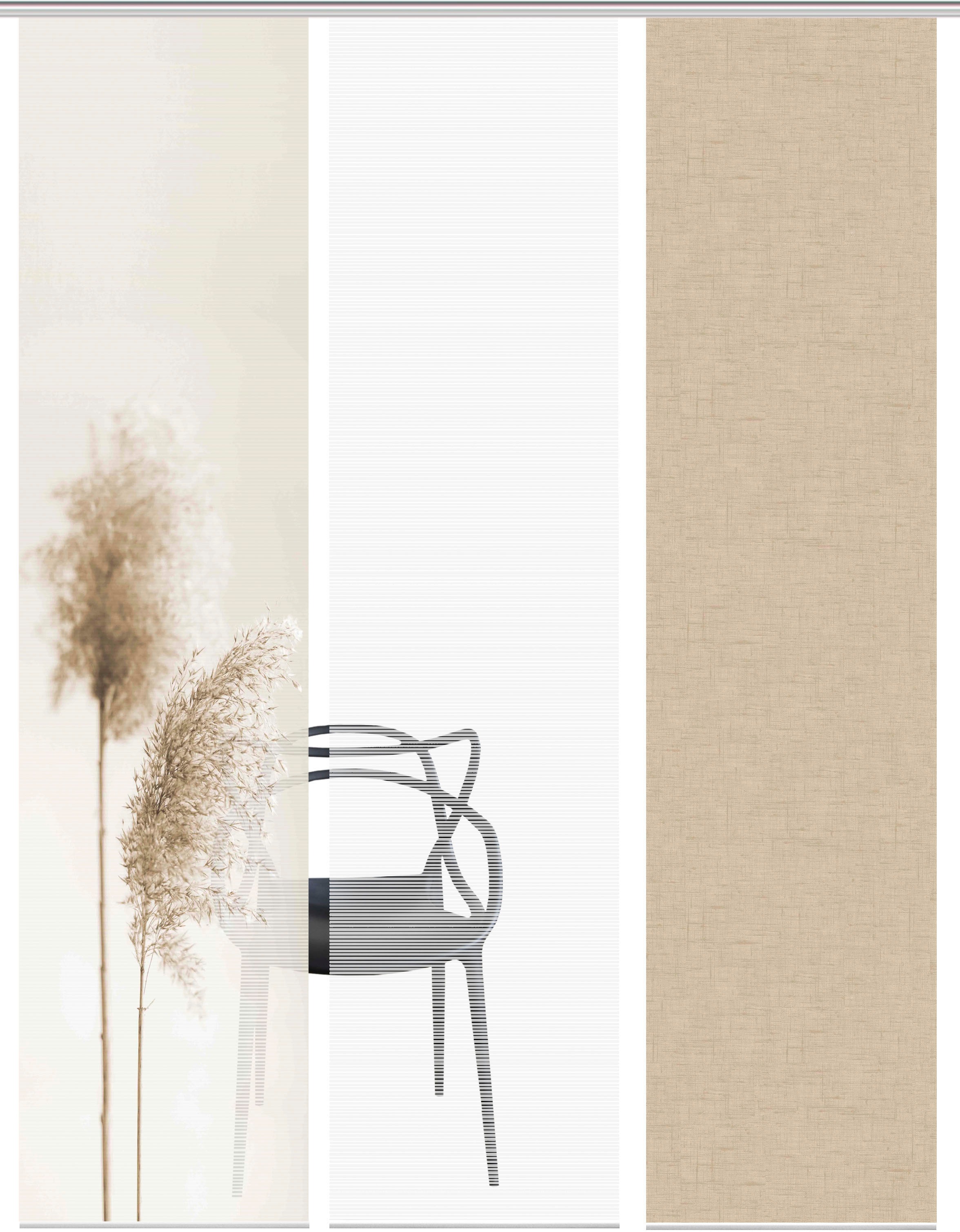 Vision S Schiebegardine »IRLOS 3er SET« Paneelwagen 3 Stk. tlg. Schiebevorhang Digidruck 3er Set IRLOS